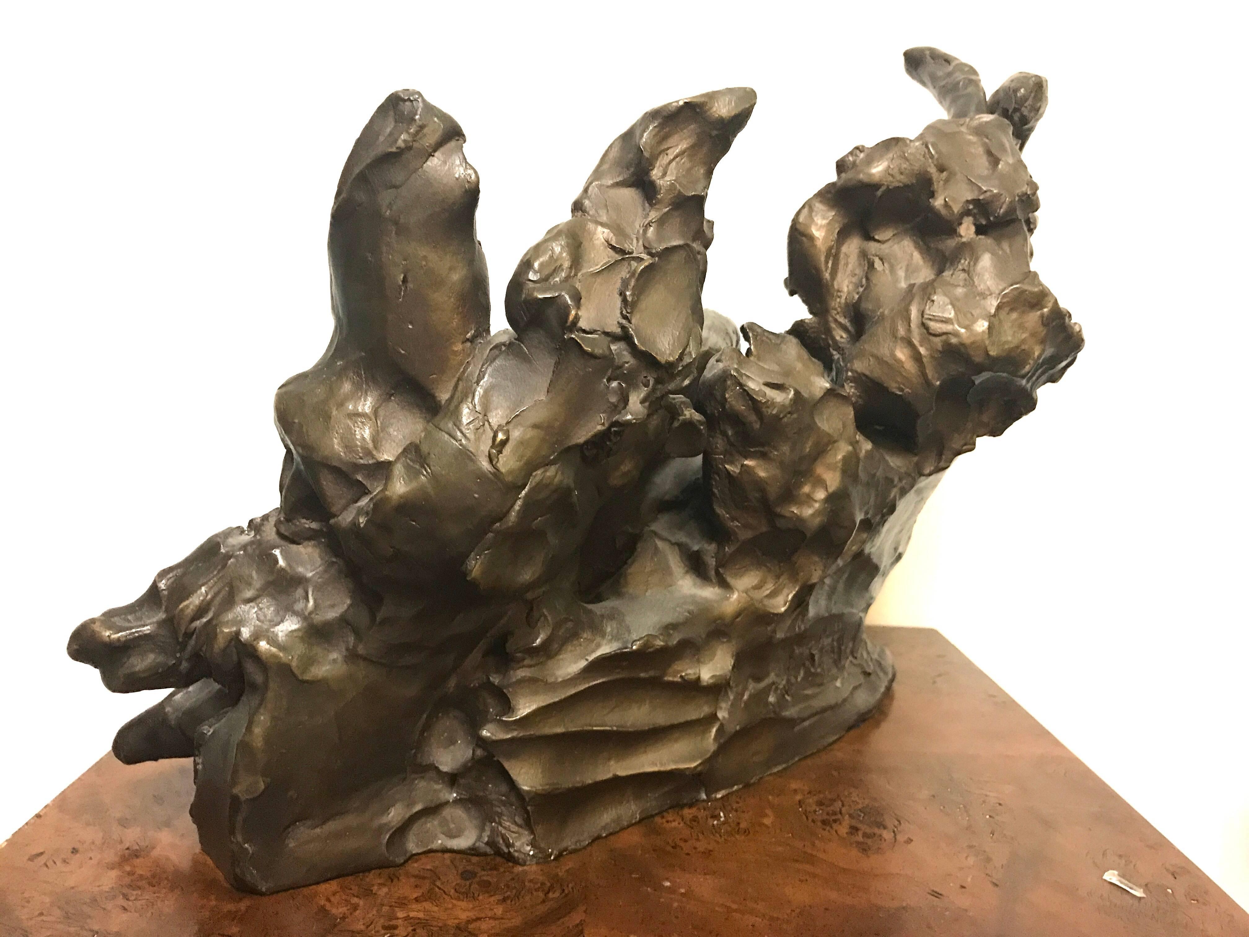 Modern Leda and the Swan Bronze Sculpture by Reuben Nakian Signed and Numbered