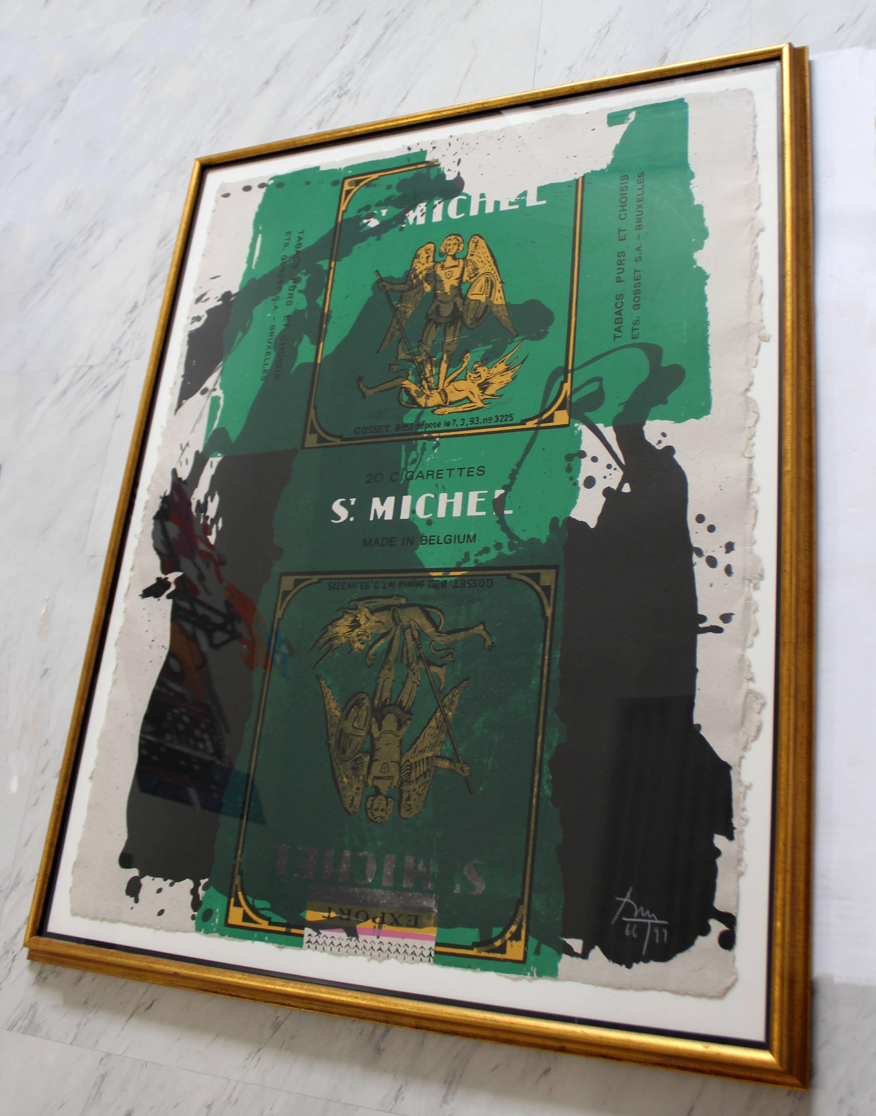 For your consideration is a St. Michael III screenprint lithograph by Robert Motherwell numbered 66/99. In excellent condition. The dimensions of the frame are 37