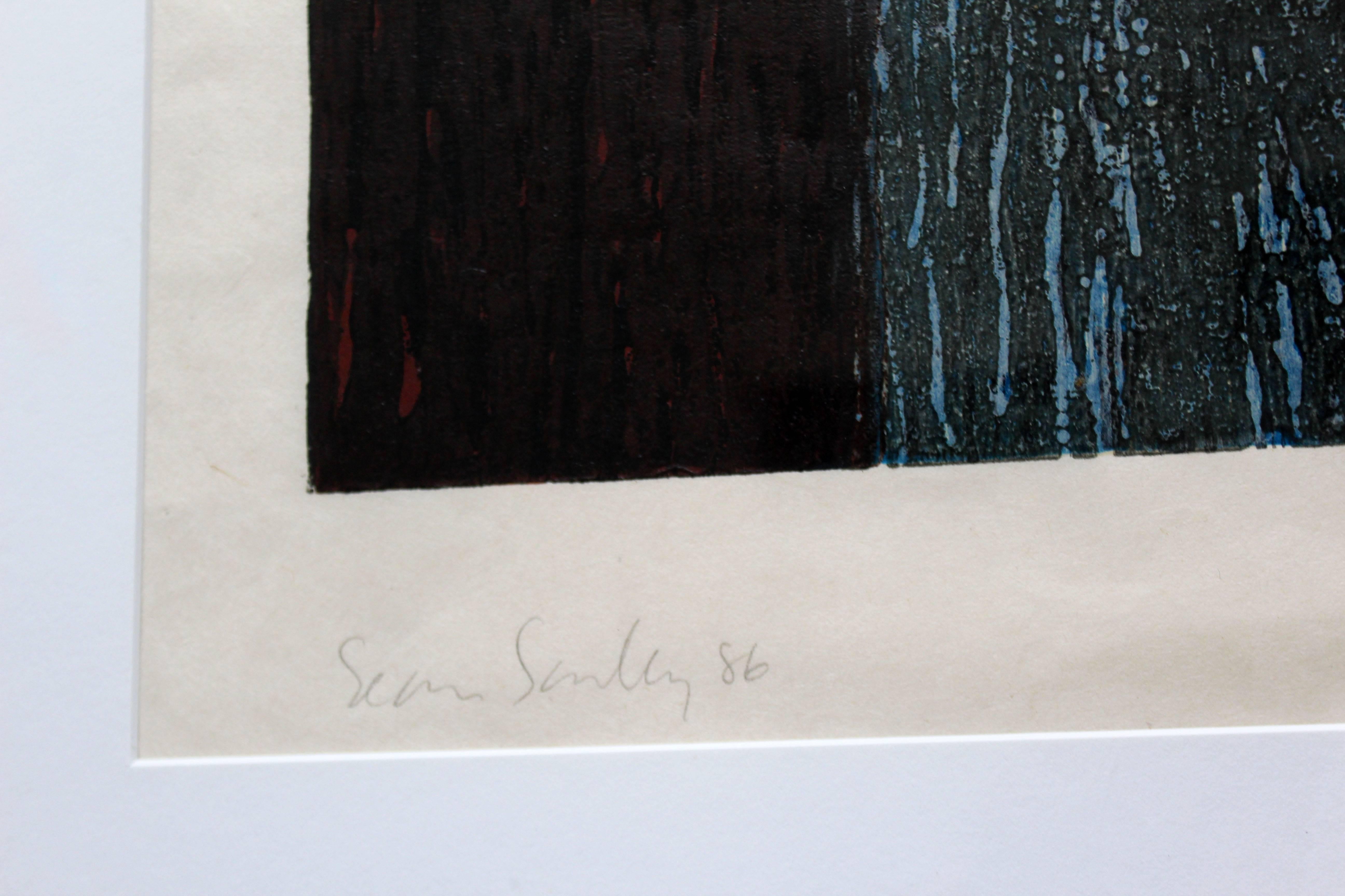 Contemporary Standing II Color Woodcut by Sean Scully Signed Numbered 1986 14/35 In Good Condition In Keego Harbor, MI
