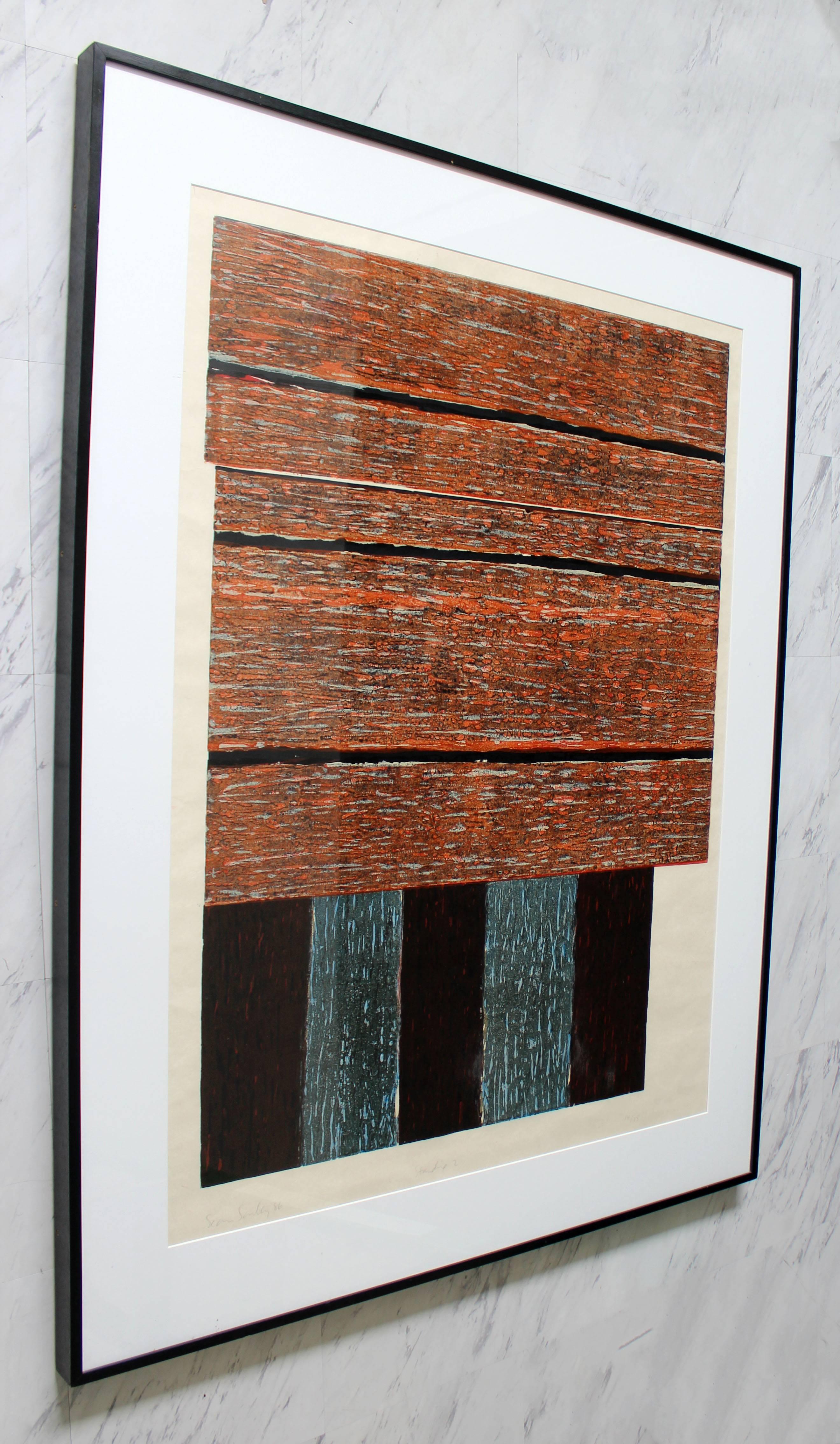 Modern Contemporary Standing II Color Woodcut by Sean Scully Signed Numbered 1986 14/35