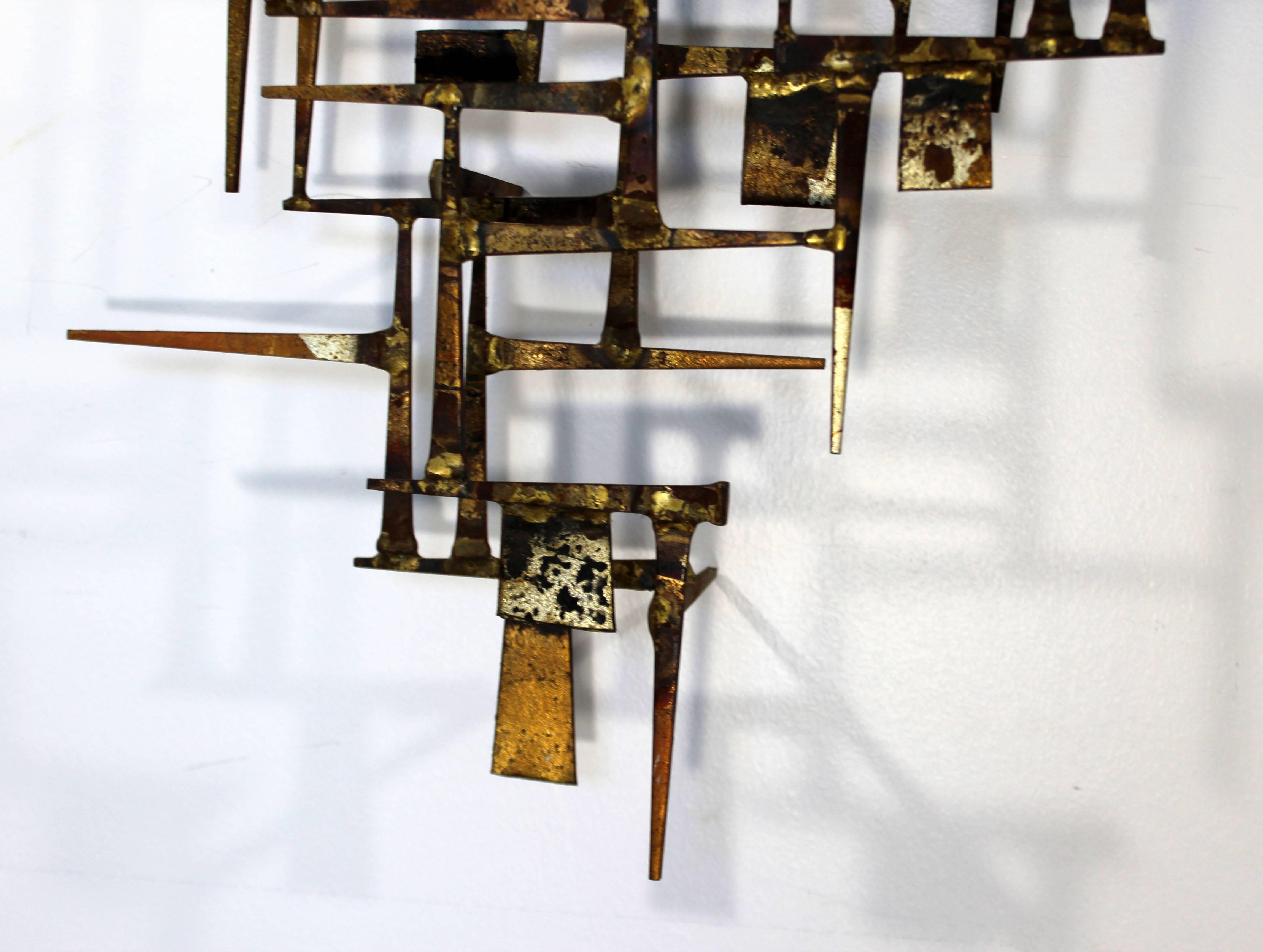 Mid-Century Modern Brutalist Metal Wall Sculpture by William Bowie Jere Style 2