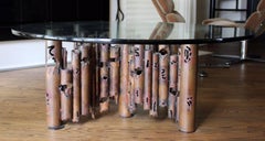 Table basse en verre Mid-Century Modern Brutalist Masciarelli for Regent Evans Era