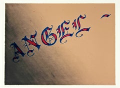 Contemporary Unframed Angel Print Signed By Artist Ed Ruscha 33/68 Dated 1991