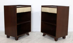 Vintage Art Deco Gilbert Rohde for Herman Miller Pair Nightstands Mahogany