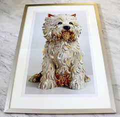 Contemporary Jeff Koons Large Framed Dog Lithograph Signed Dated 1999 59/75