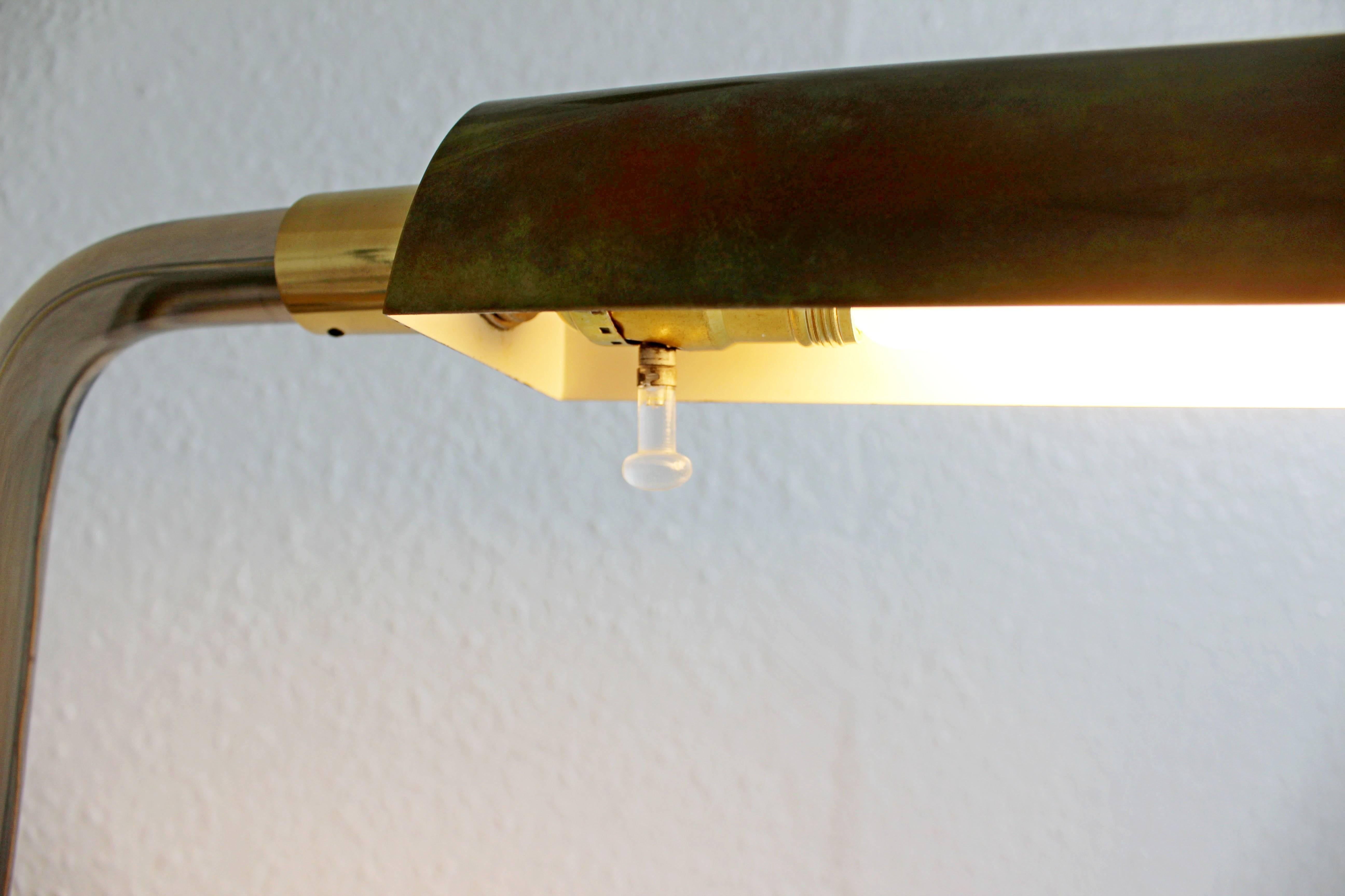 Mid-Century Modern Peter Hamburger for Kovacs Smoked Lucite Brass Floor Lamp 1