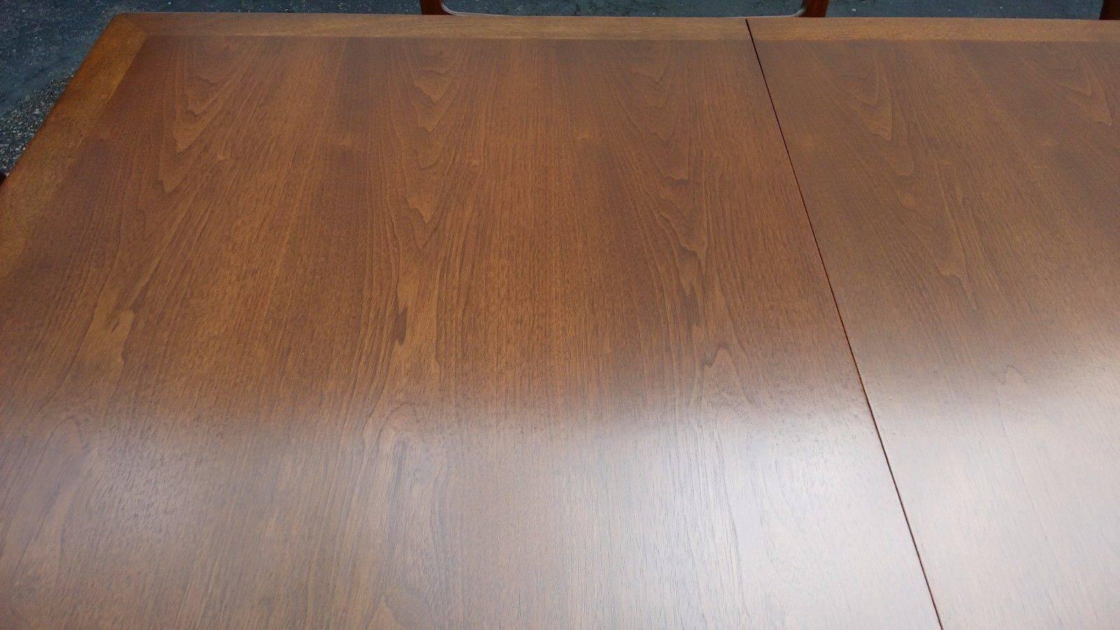 Mid-Century Modern Brown Mahogany Dunbar Extendable Dining Table and Six Chairs 4