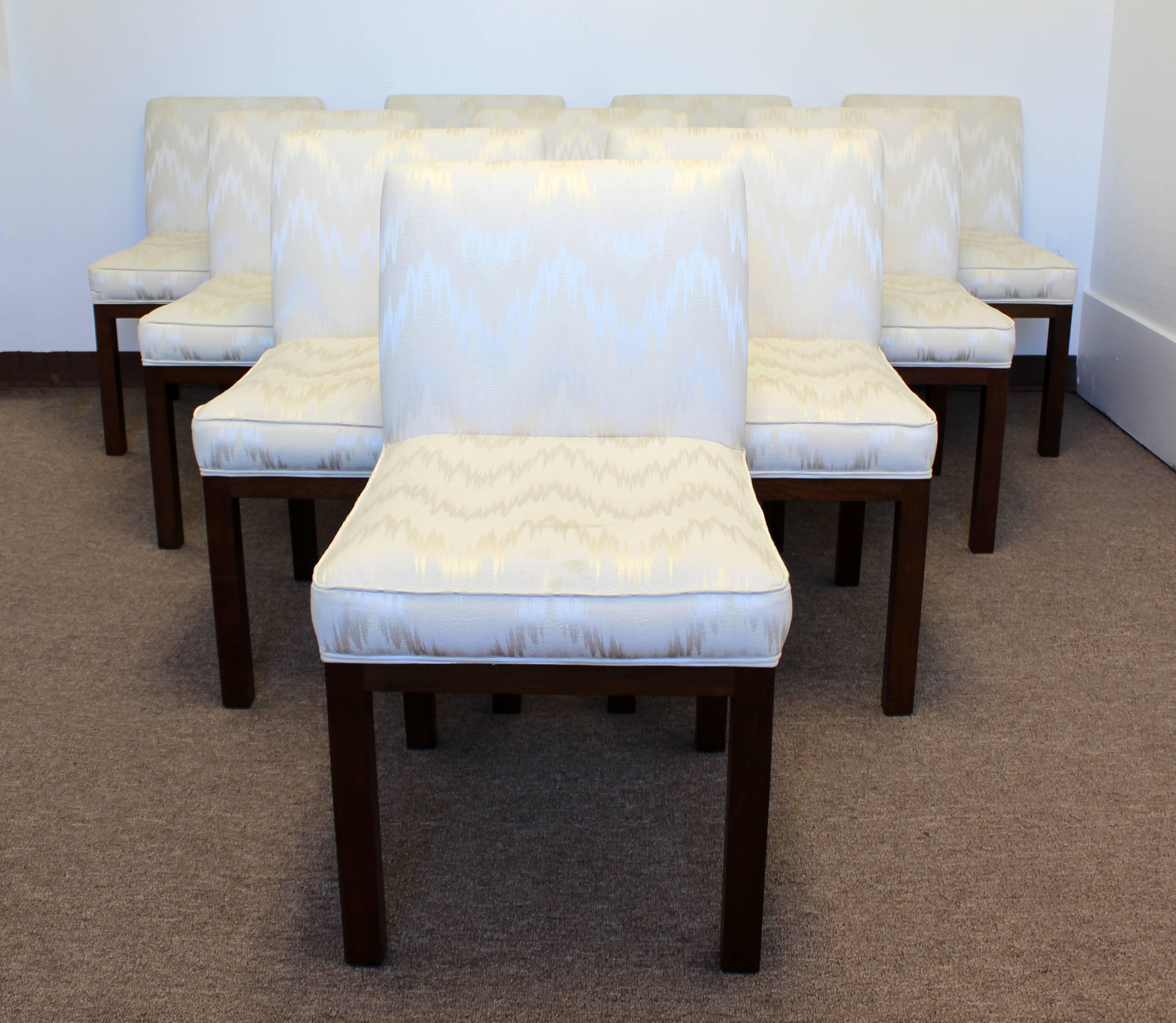 Vintage Mid-Century Modern Set of Ten Wormley for Dunbar Dining Side Chairs In Good Condition In Keego Harbor, MI
