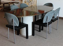 Mid-Century Modern Saporiti Italia Italian Dining Table and Set of Six Chairs