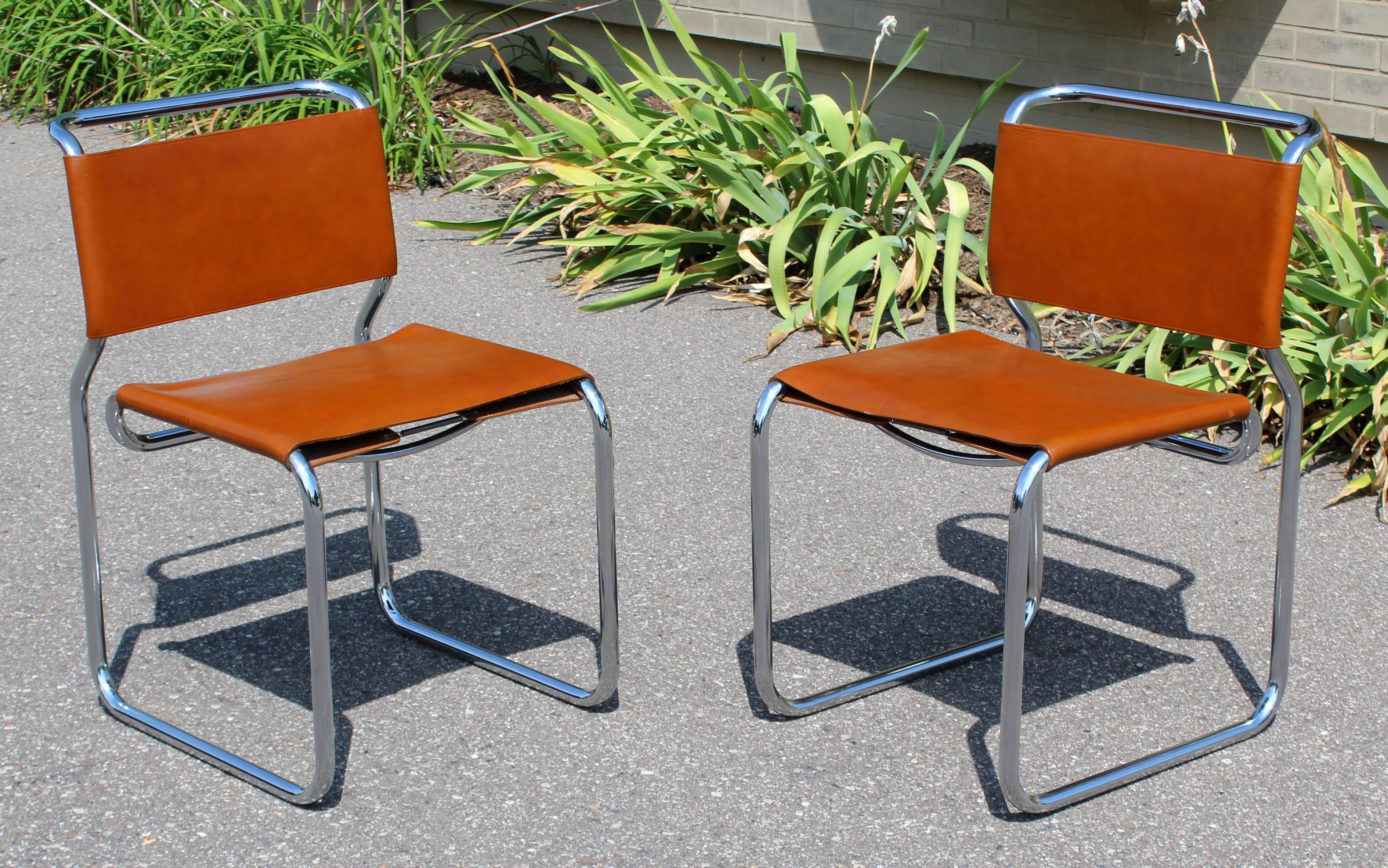 Mid-20th Century Mid-Century Modern Set of Eight Nico Zographos Leather Dining Office Chairs