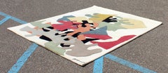 Mid-Century Modern Robert Goodnough Teppich 100 % Wolle Flor Wandteppich Handgefertigt, Indien