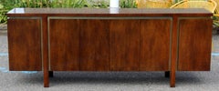 Mid-Century Modern Dale Ford for Widdicomb Parquet Top Walnut Brass Credenza