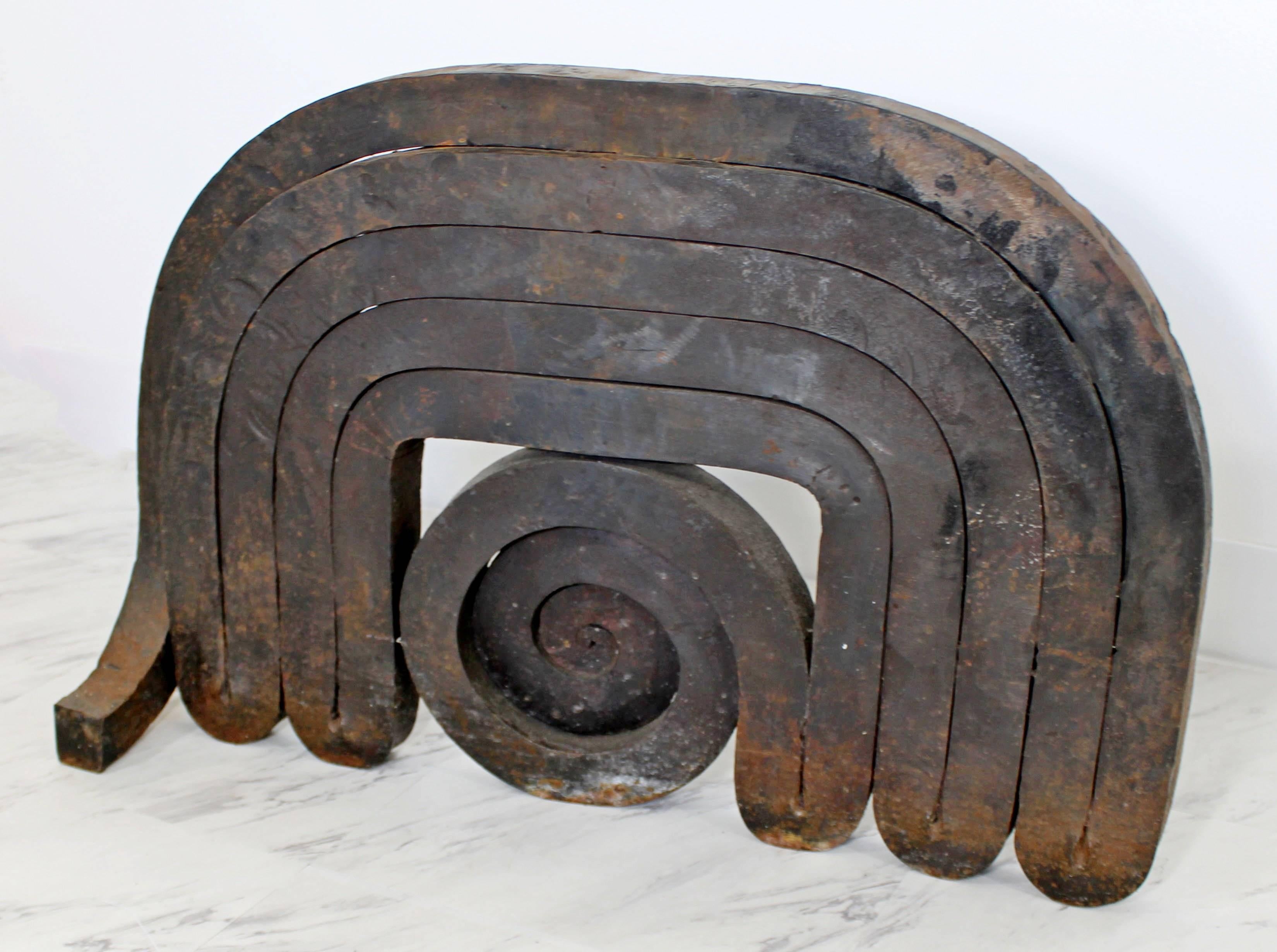 Late 20th Century Forged Steel Sculpture by Martin Chirino Lopez Titled Laberintia, 1987