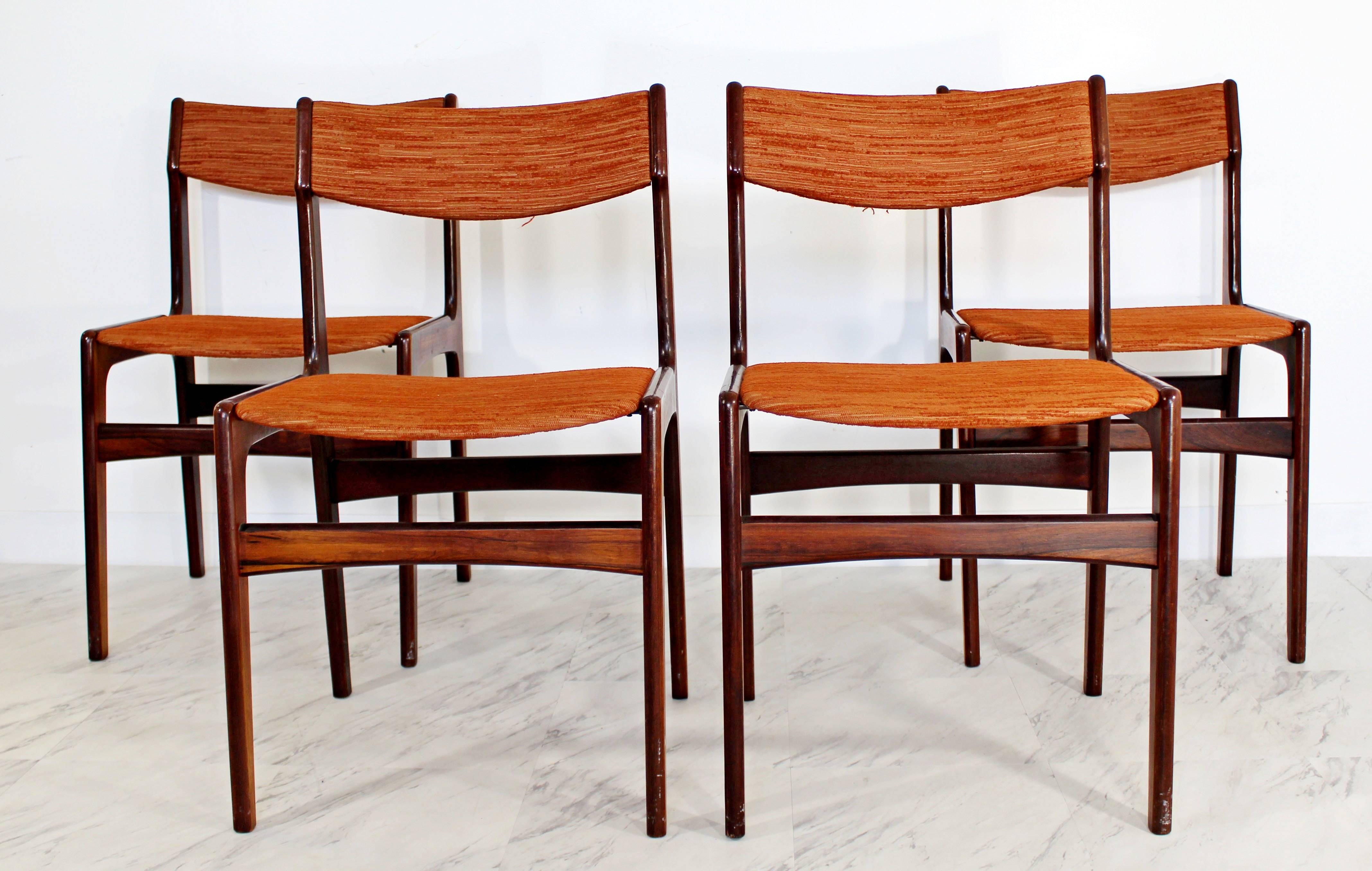 Mid-Century Modern Danish Rosewood Expandable Dining Table & Four Chairs, 1960s 3