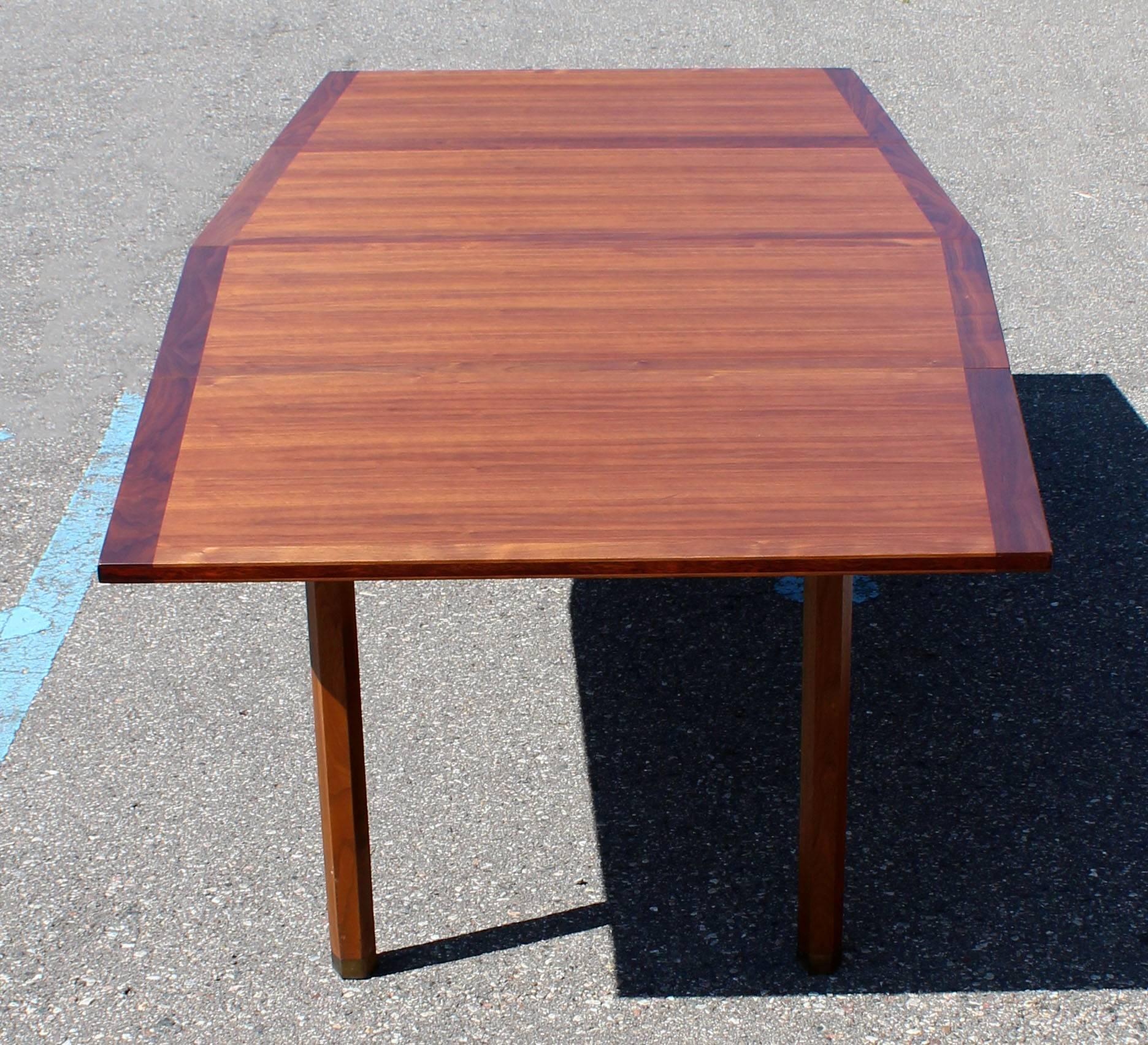 Mid-Century Modern Rare Dunbar Expandable Dining Conference Table Two Leaves 3