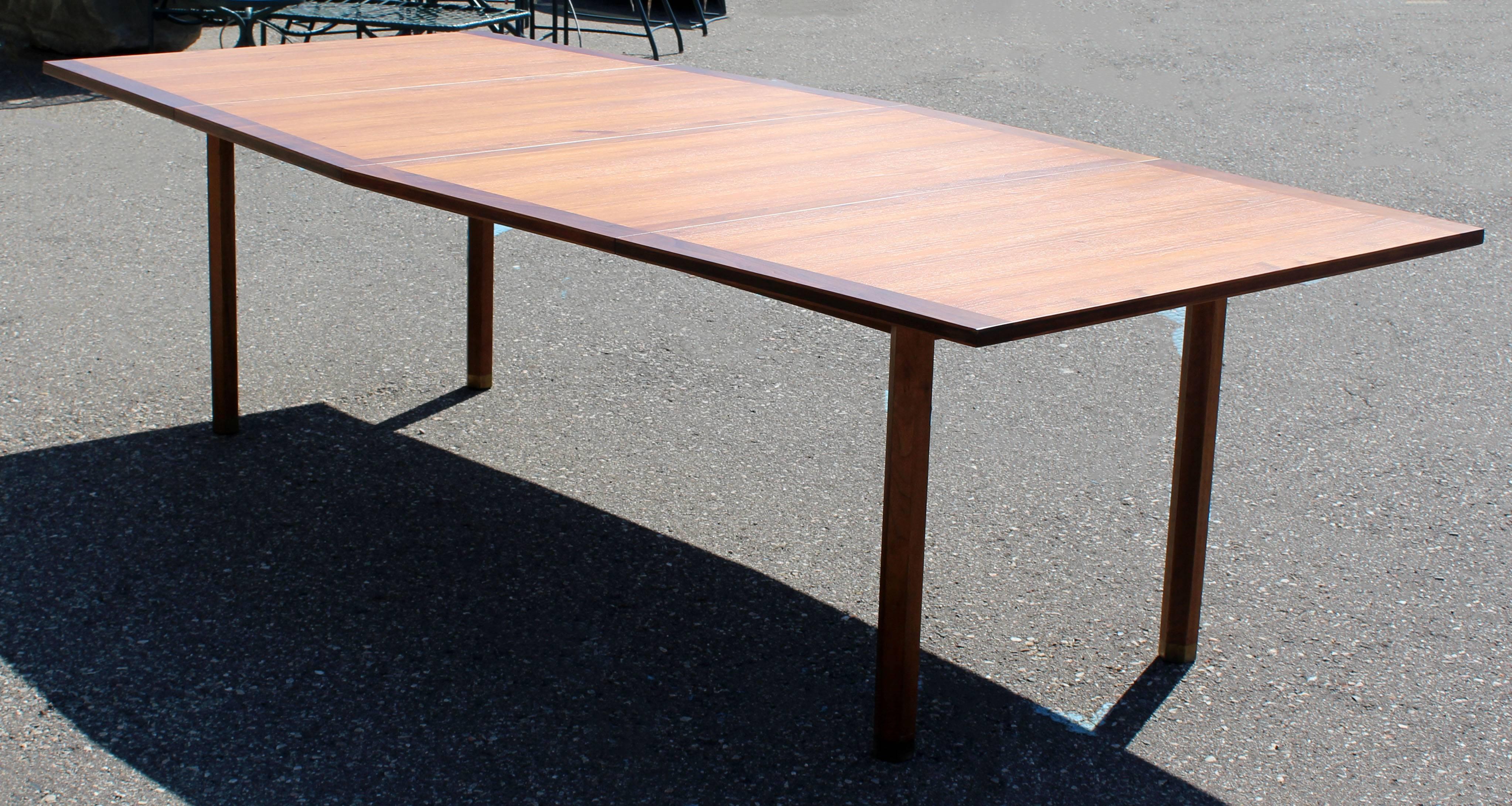 Mid-20th Century Mid-Century Modern Rare Dunbar Expandable Dining Conference Table Two Leaves
