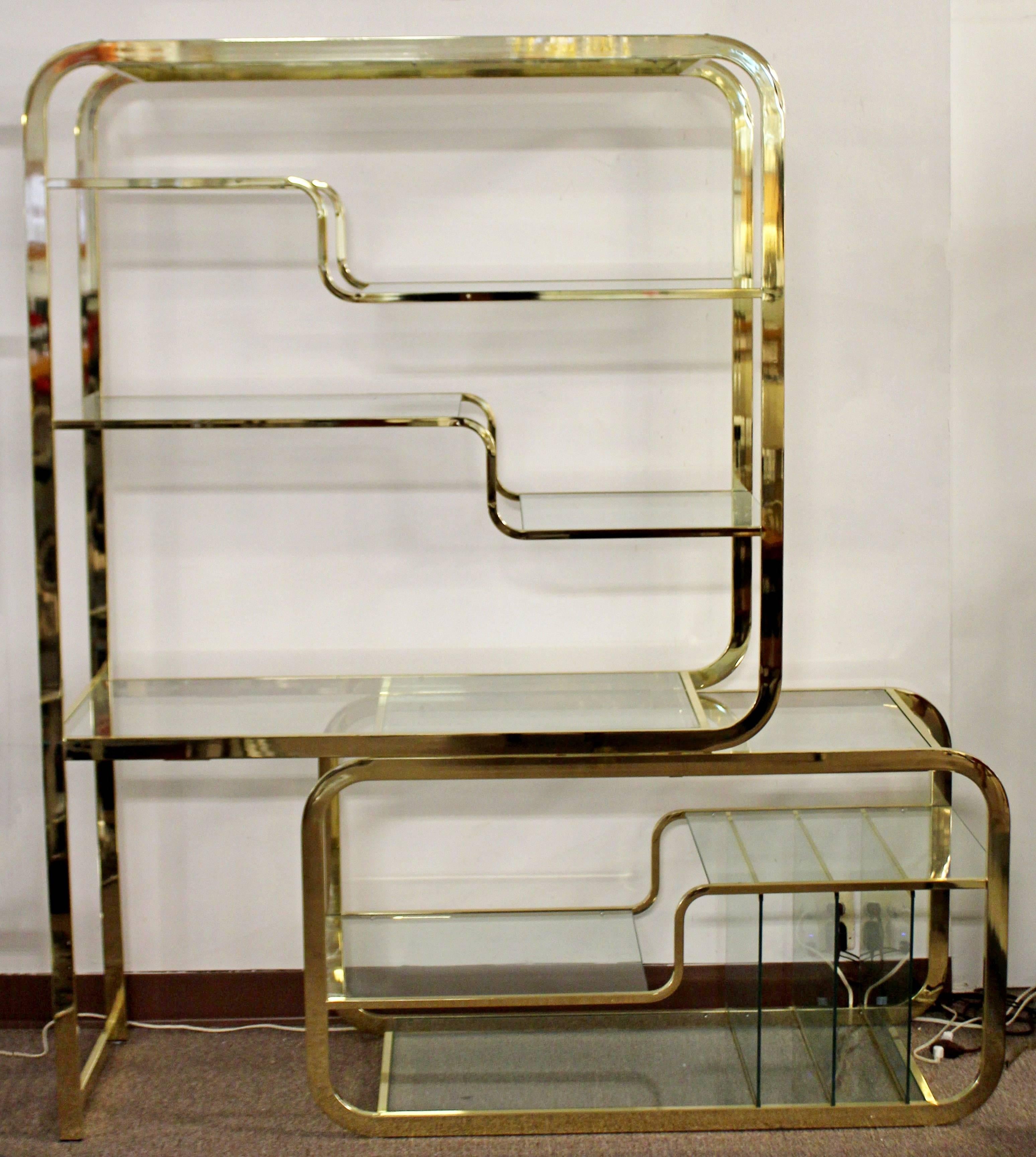 milo baughman brass etagere