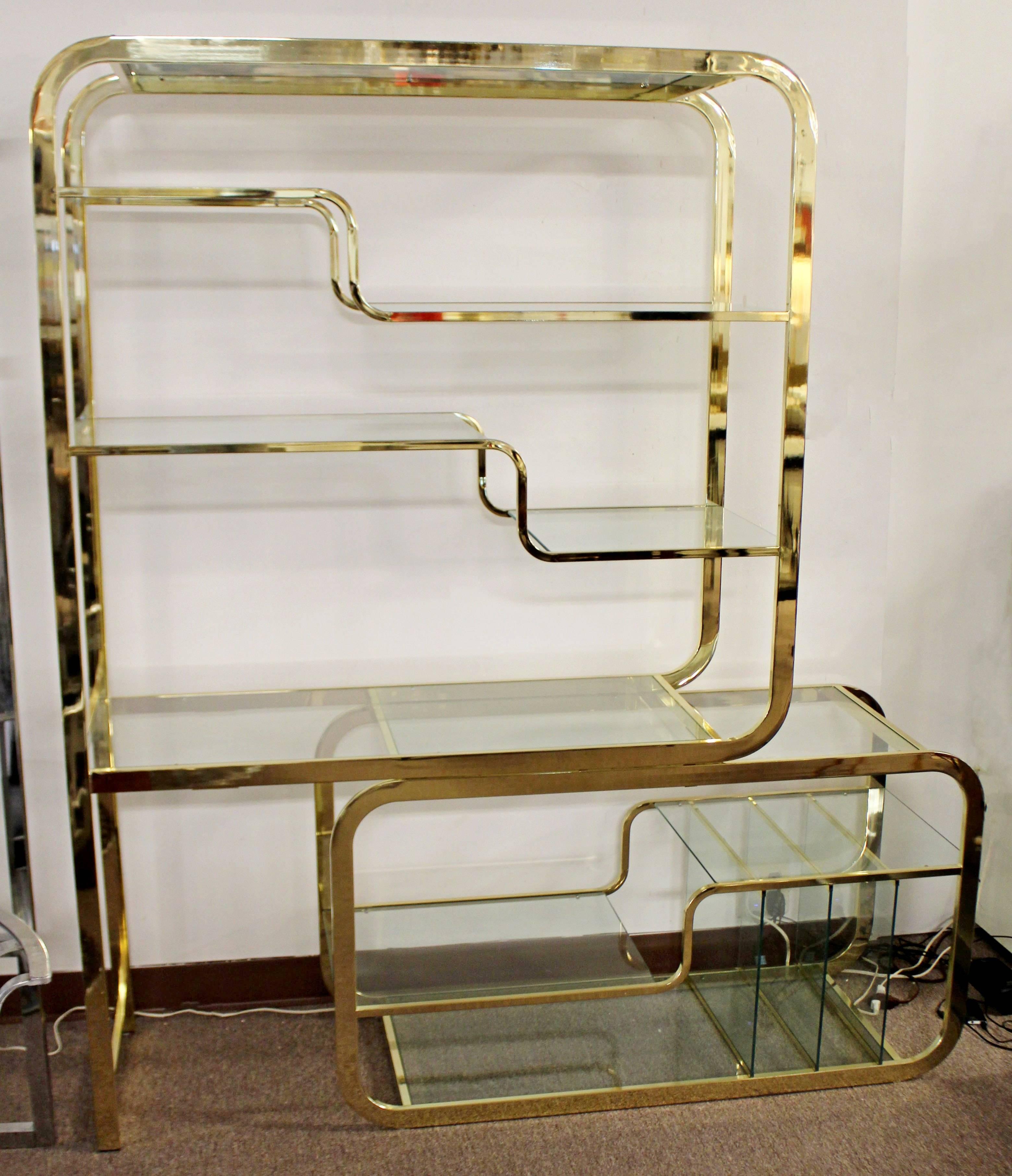 Mid Century Modern Baughman Brass Cantilever Expandable Shelving Unit Etagere At 1stdibs Milo