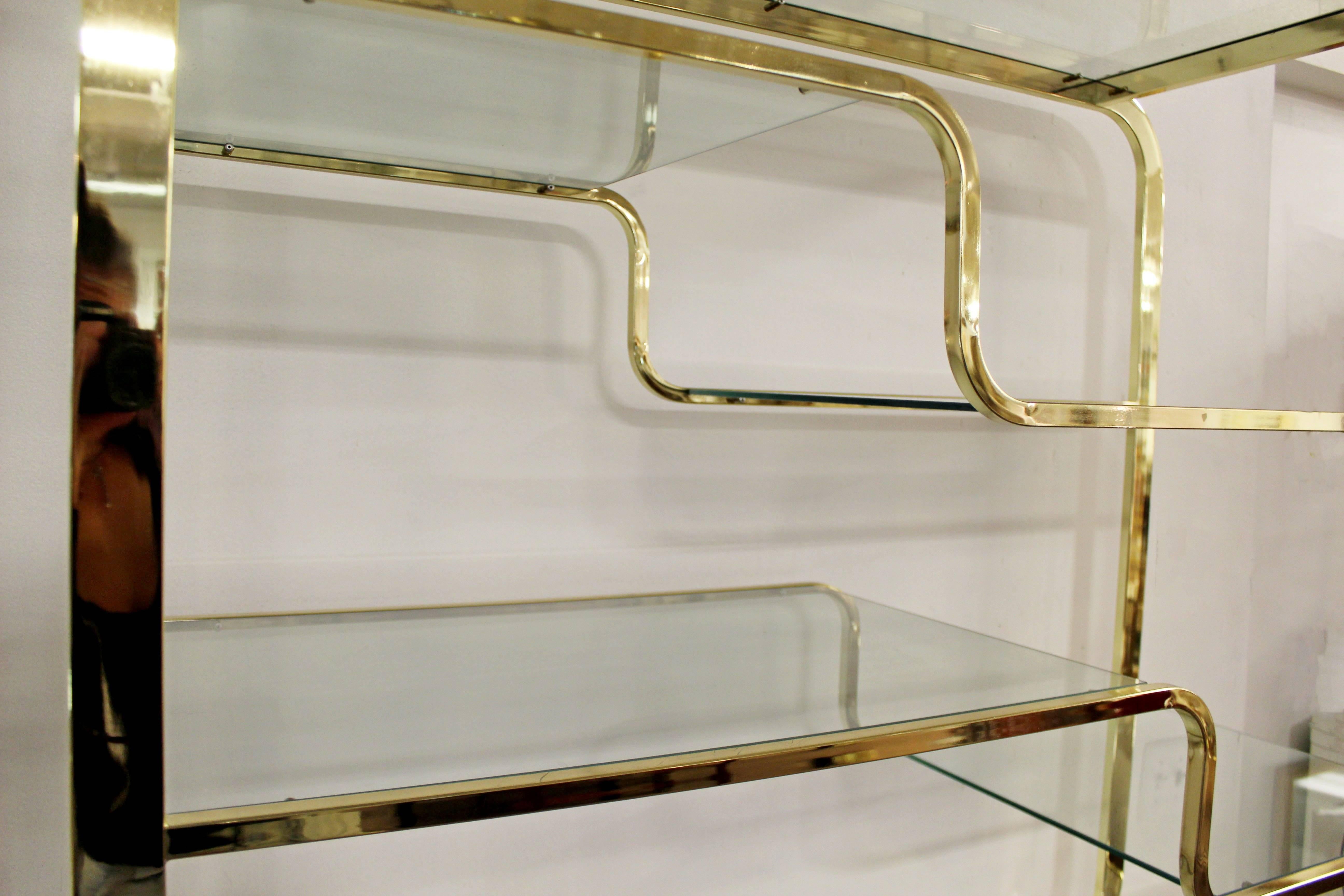 Mid-Century Modern Baughman Brass Cantilever Expandable Shelving Unit Etagere 1