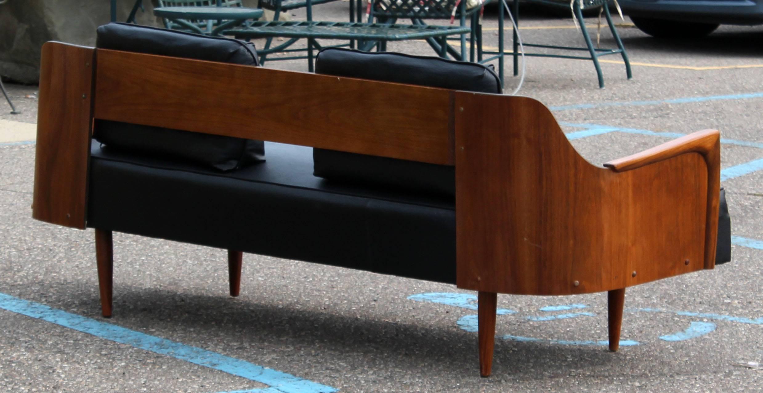 mid century vinyl sofa