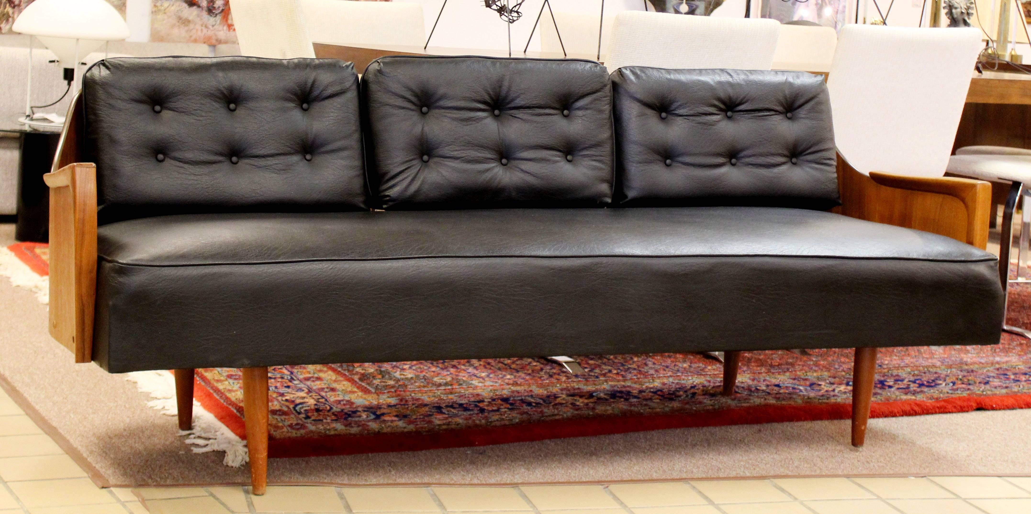 black vinyl sofa