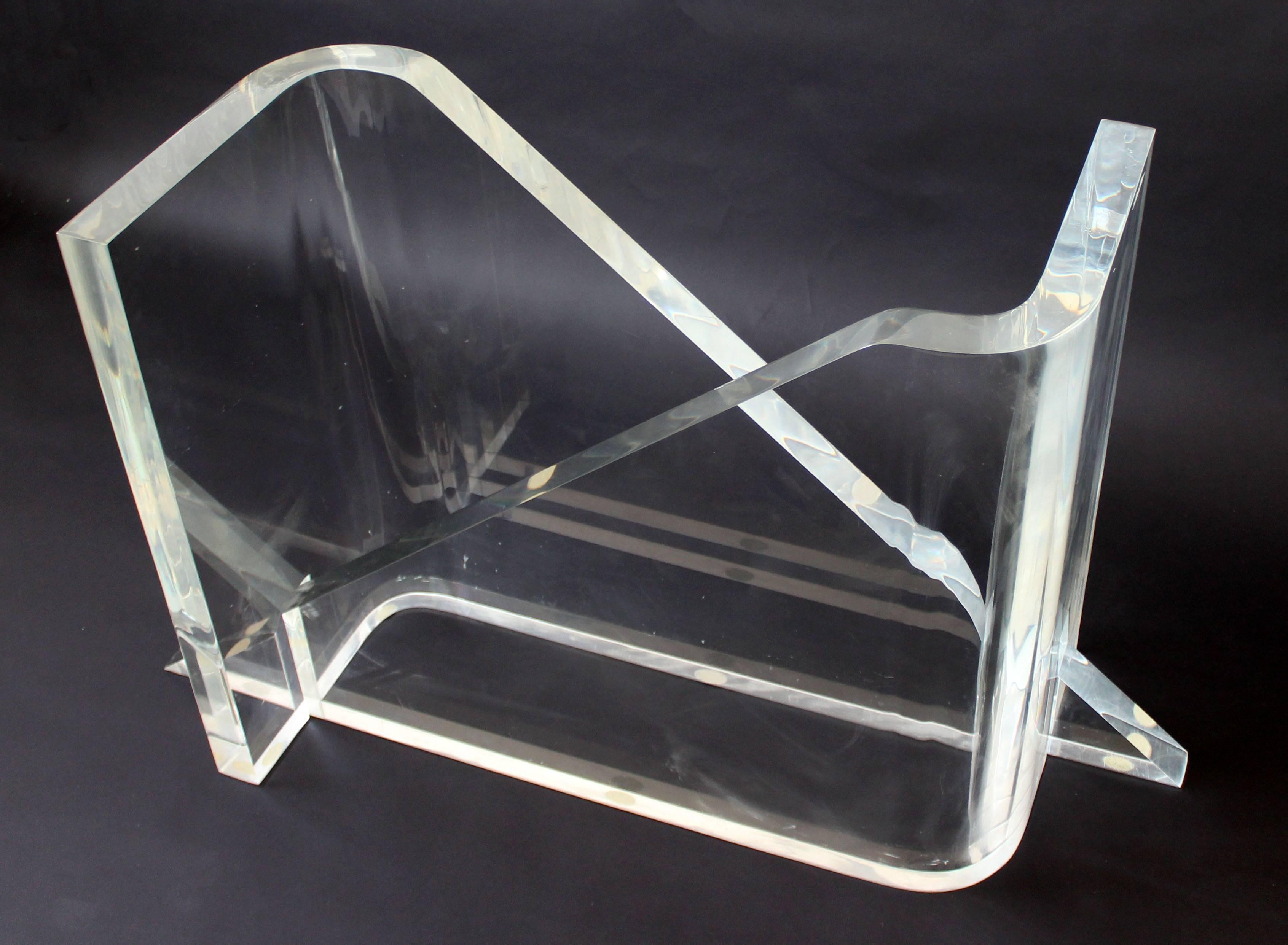 Late 20th Century Mid-Century Modern Rare Signed Lucite Glass Dining Table Gary Gutterman, 1970s