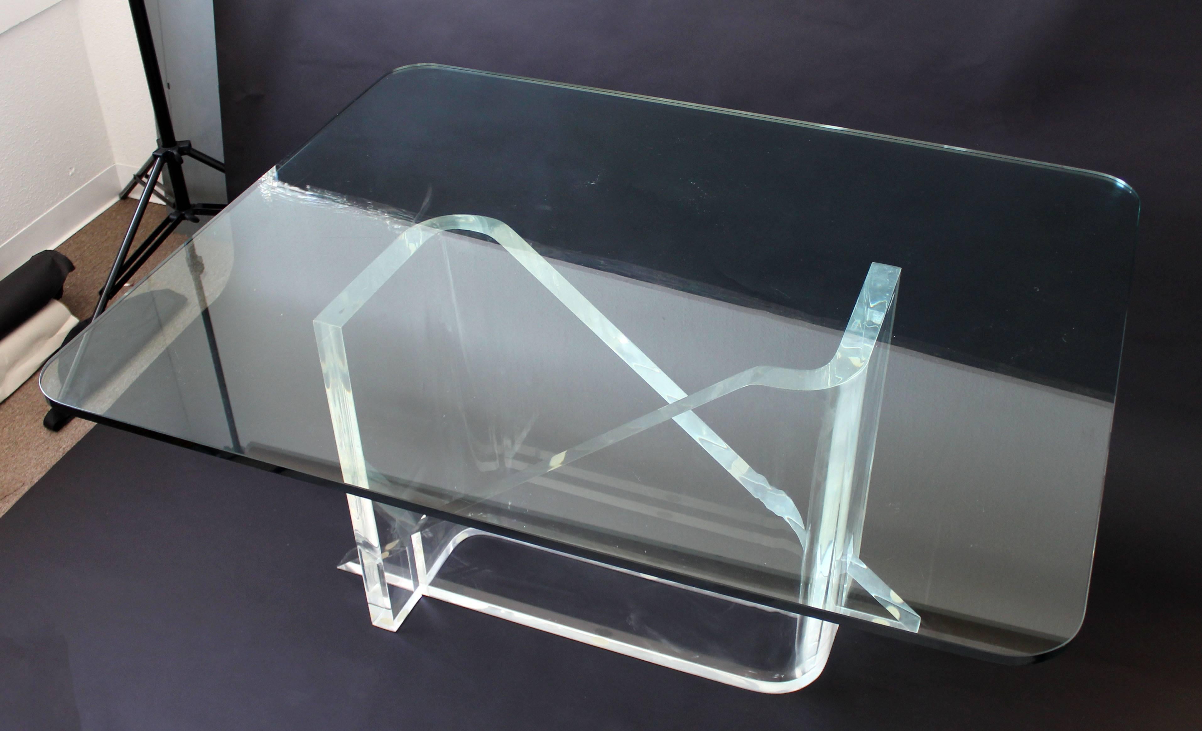 Mid-Century Modern Rare Signed Lucite Glass Dining Table Gary Gutterman, 1970s 1