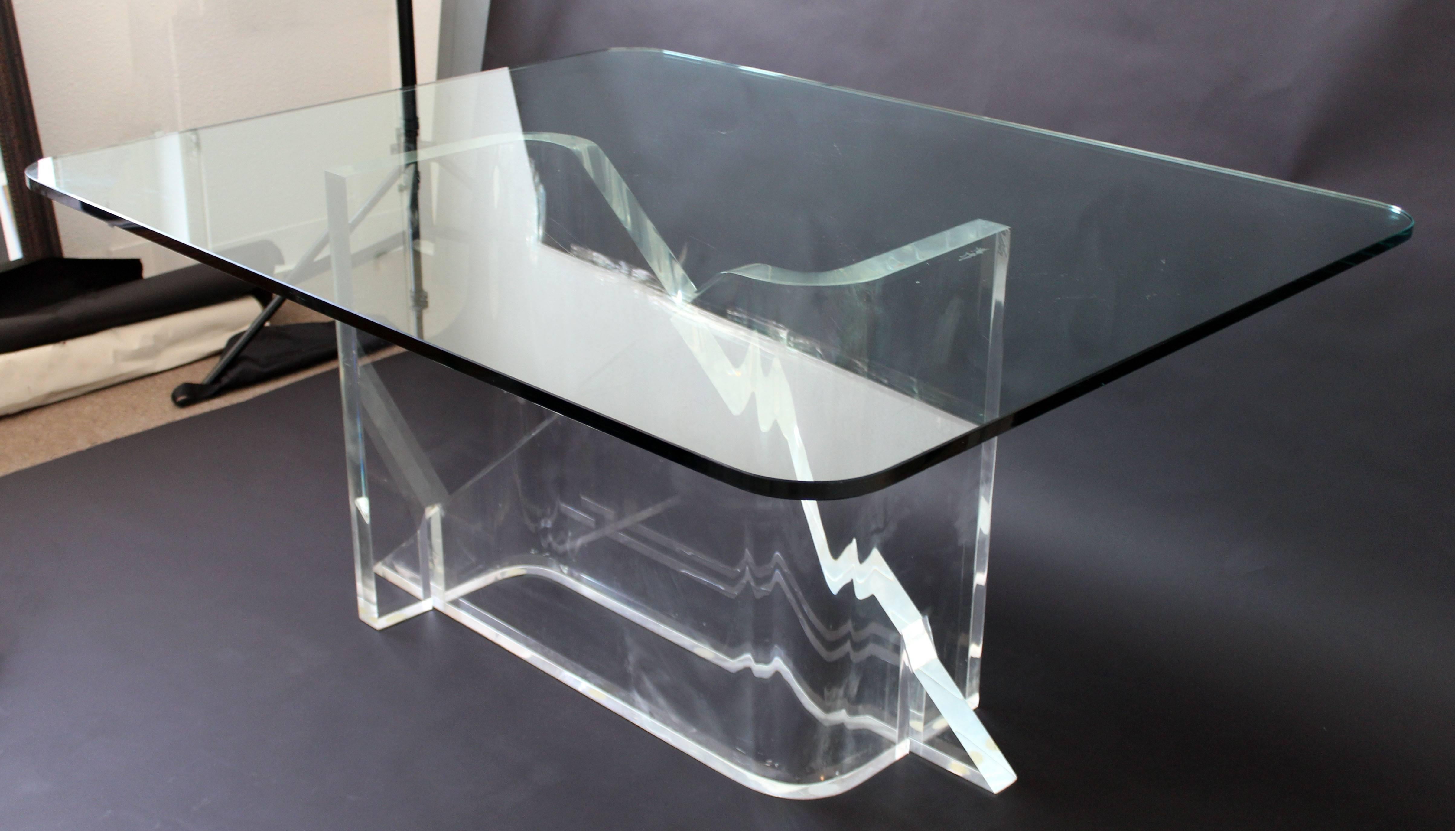 Mid-Century Modern Rare Signed Lucite Glass Dining Table Gary Gutterman, 1970s 2