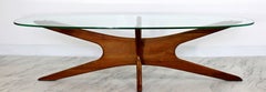 Mid-Century Modern Rare Adrian Pearsall Coffee Table, 1960s, Glass and Walnut