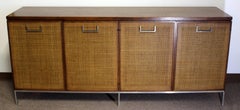 Mid-Century Modern Baughman for Founders Cane and Chrome Server Credenza, 1970s