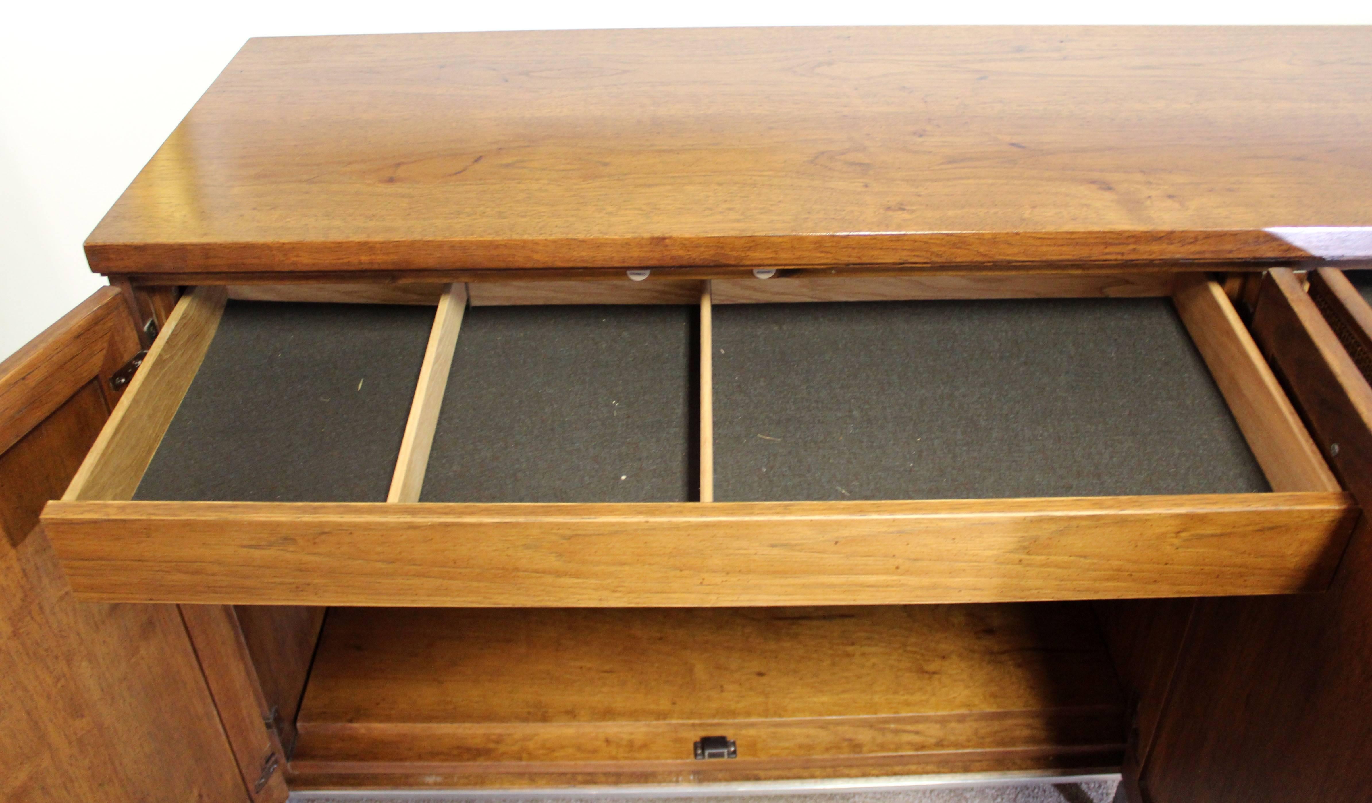 Mid-Century Modern Baughman for Founders Cane and Chrome Server Credenza, 1970s 2