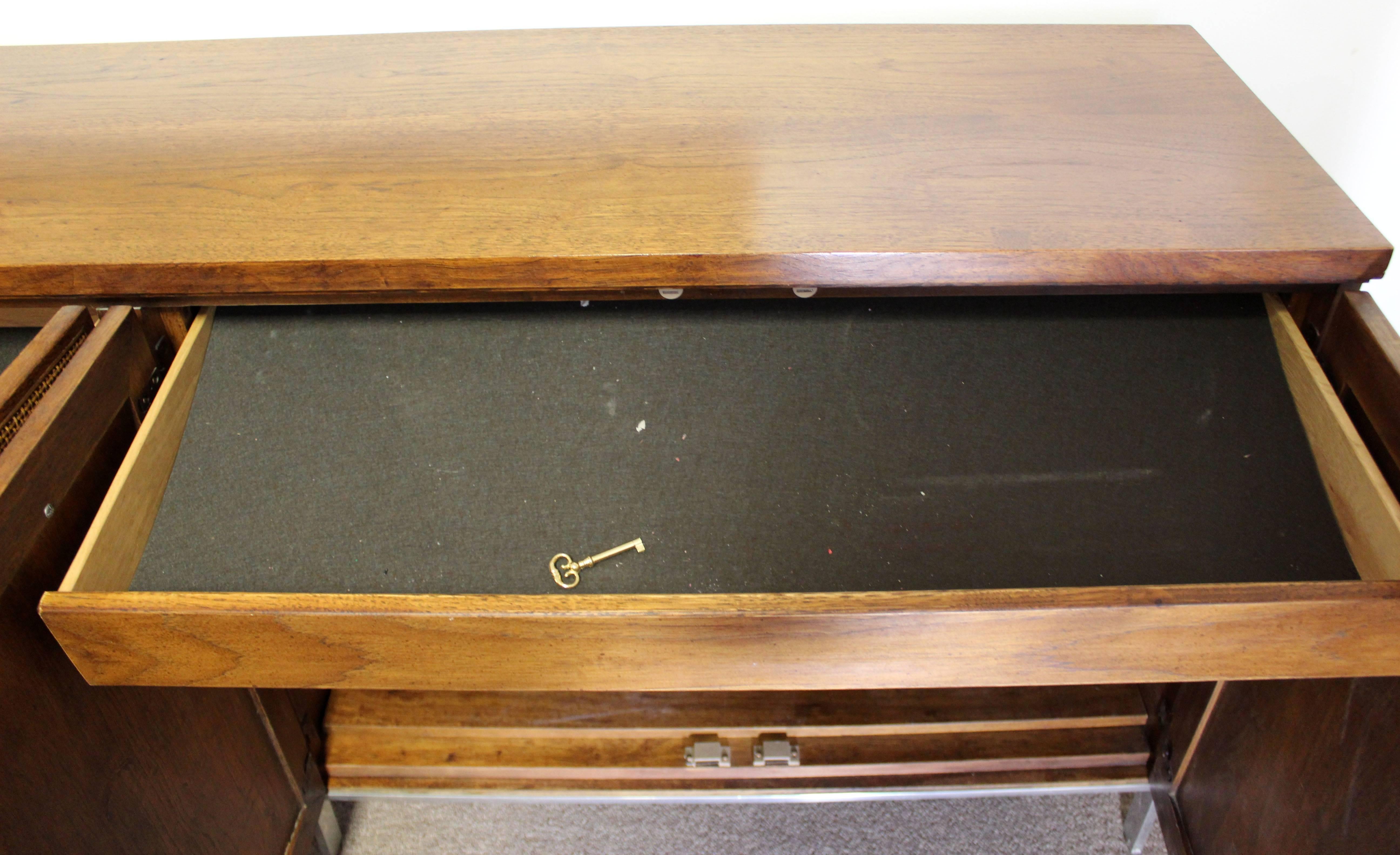 Mid-Century Modern Baughman for Founders Cane and Chrome Server Credenza, 1970s 3
