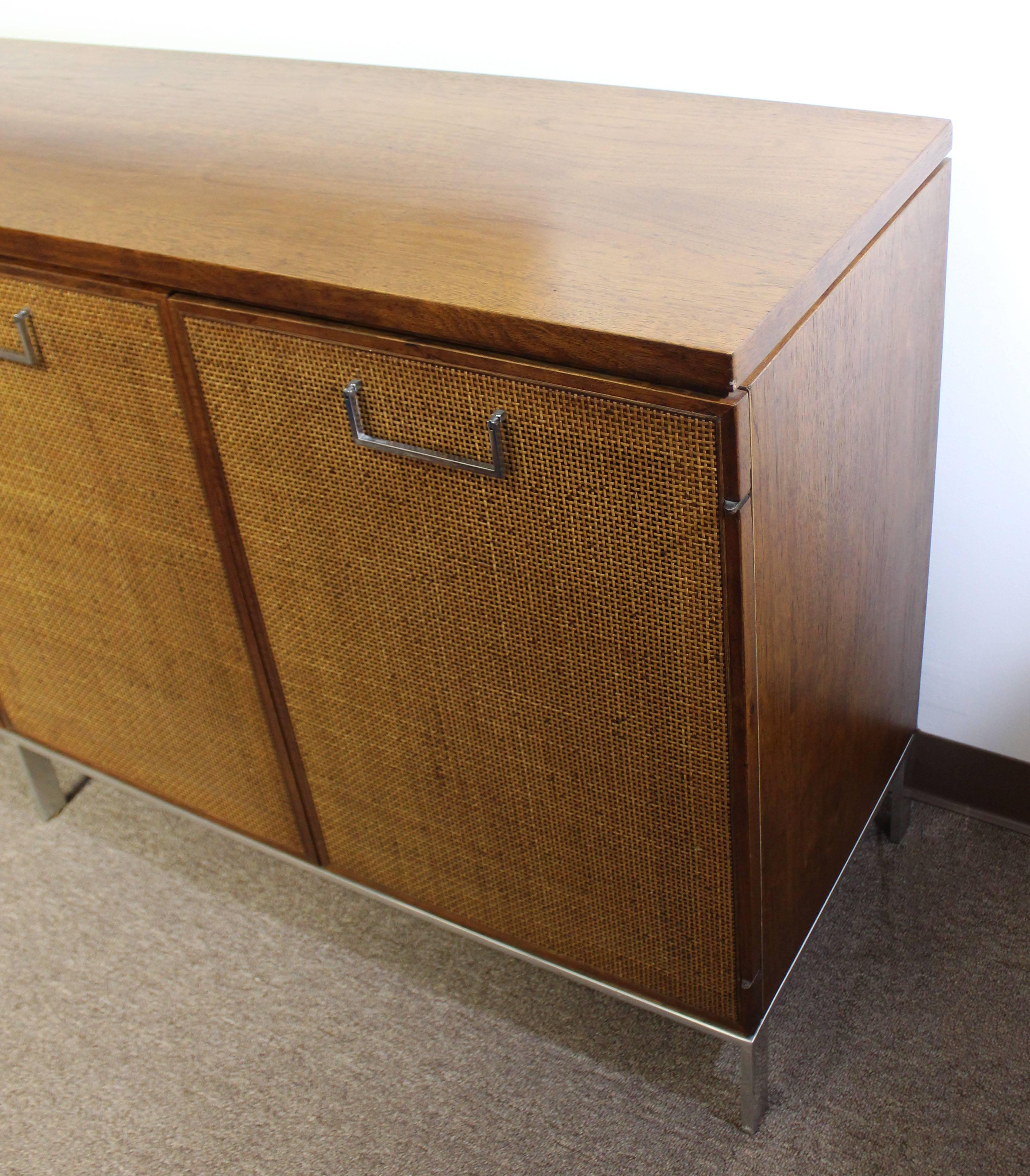 Mid-Century Modern Baughman for Founders Cane and Chrome Server Credenza, 1970s 4