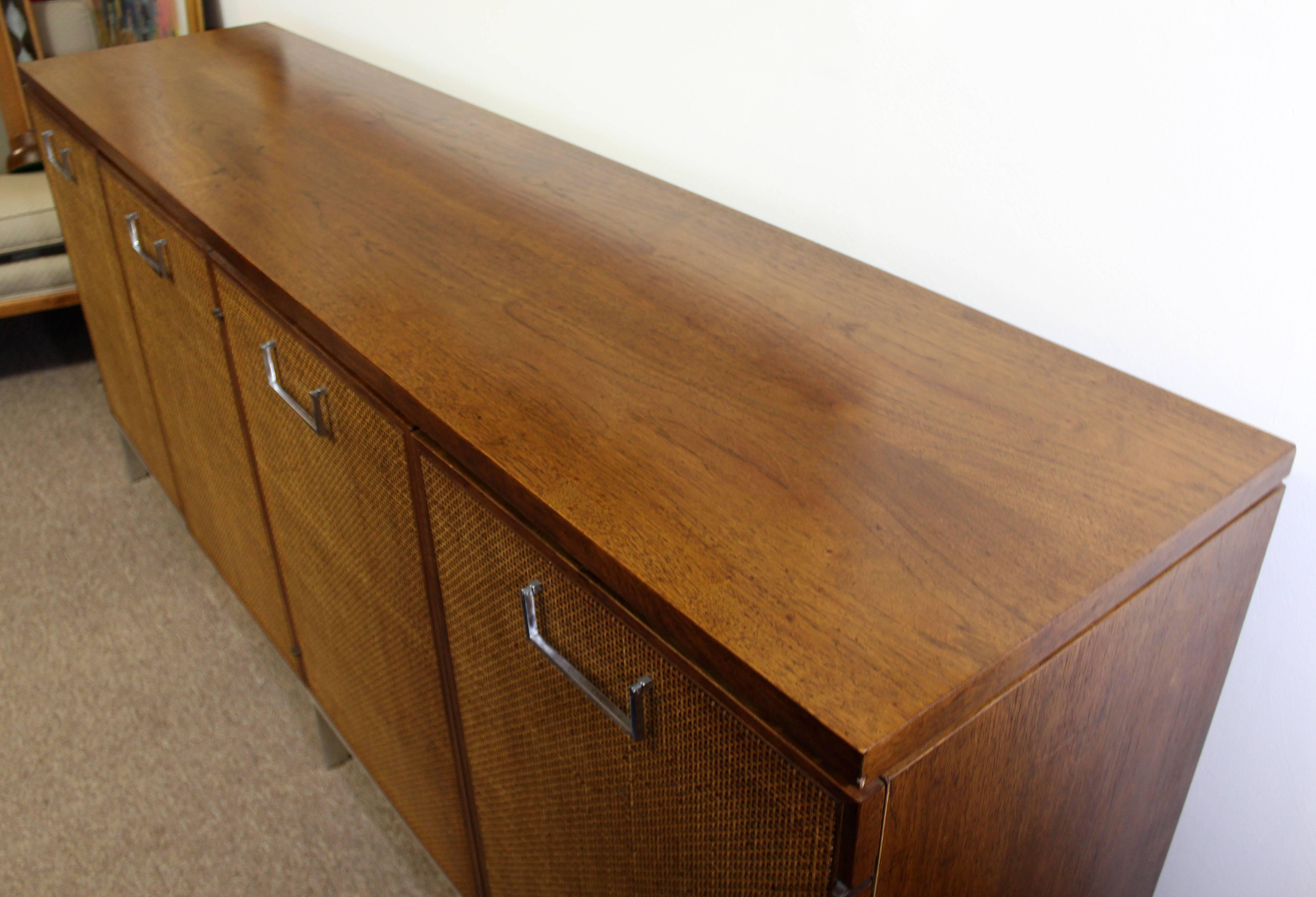 Mid-Century Modern Baughman for Founders Cane and Chrome Server Credenza, 1970s 5