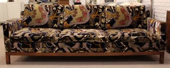 Mid-Century Modern Harvey Probber Sofa with Jack Lenor Larsen Fabric, 1960s