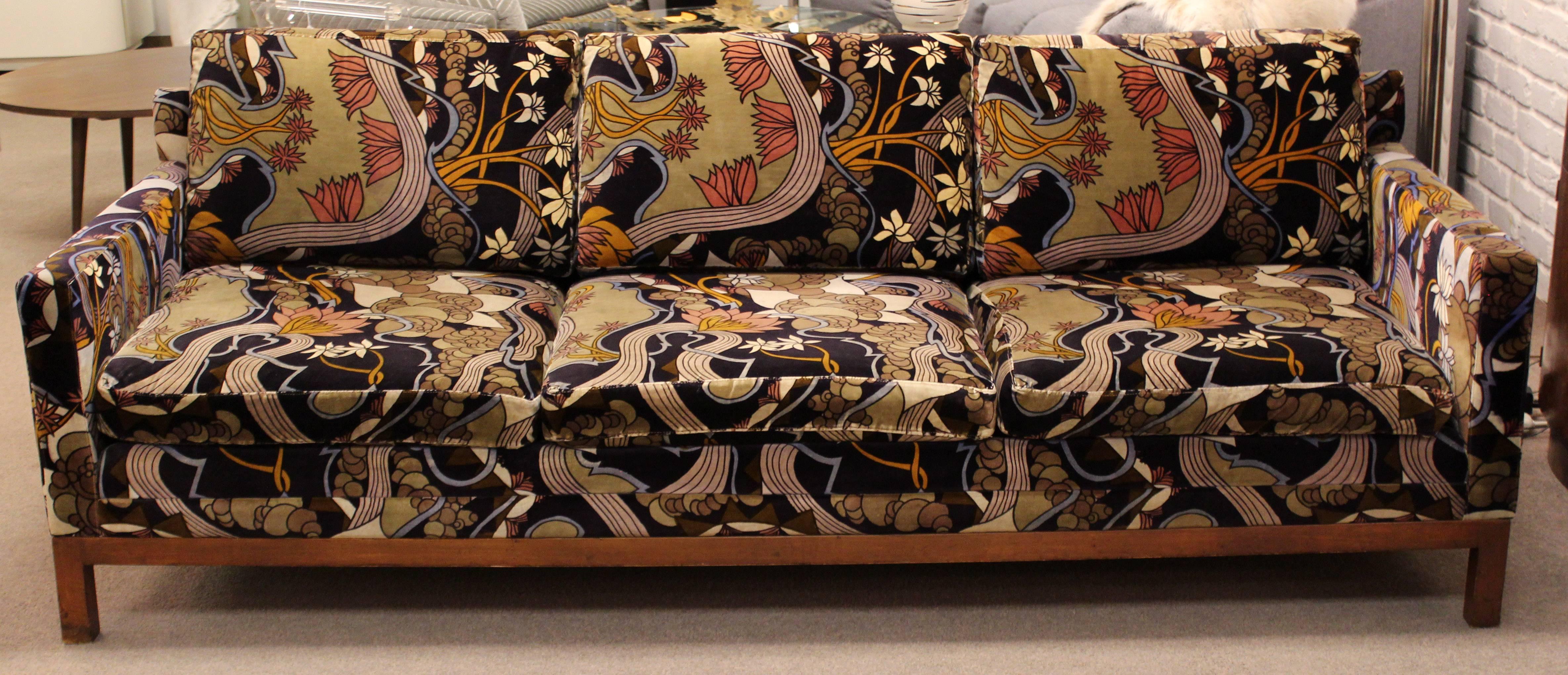 American Mid-Century Modern Harvey Probber Sofa with Jack Lenor Larsen Fabric, 1960s