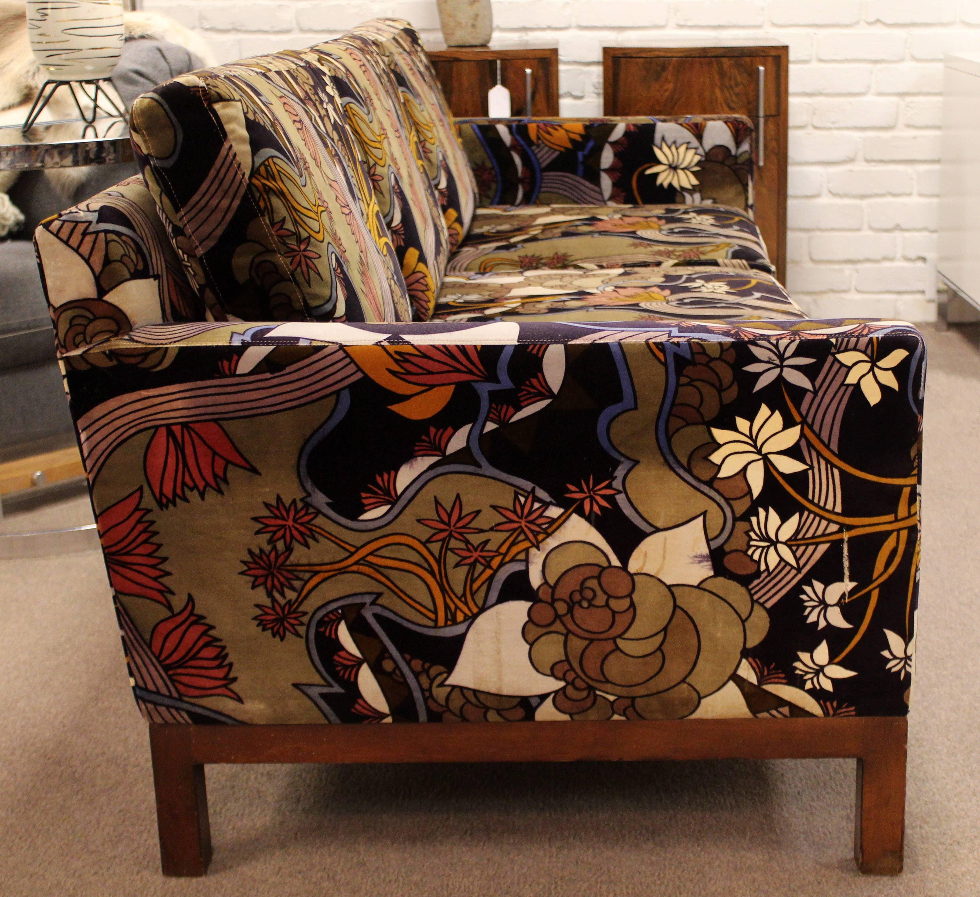 Mid-Century Modern Harvey Probber Sofa with Jack Lenor Larsen Fabric, 1960s 1