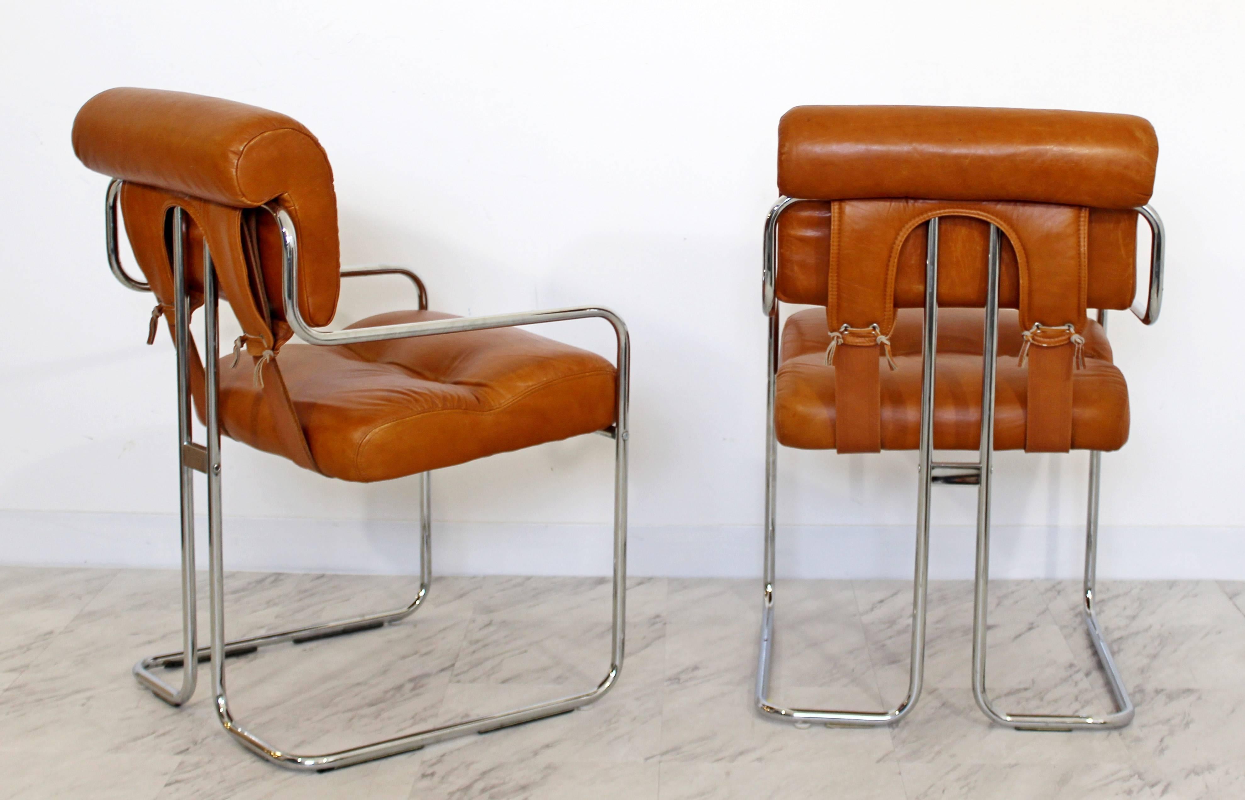 Mid-Century Modern Six Mariani Tucroma for Pace Chrome Dining Chairs Italian 2