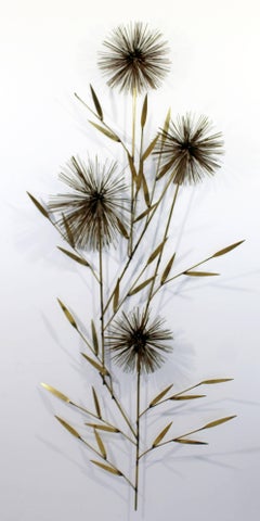 Mid-Century Modern Pom Pom Wheat Sheaf Signed Curtis Jere Wall Sculpture, 1970s