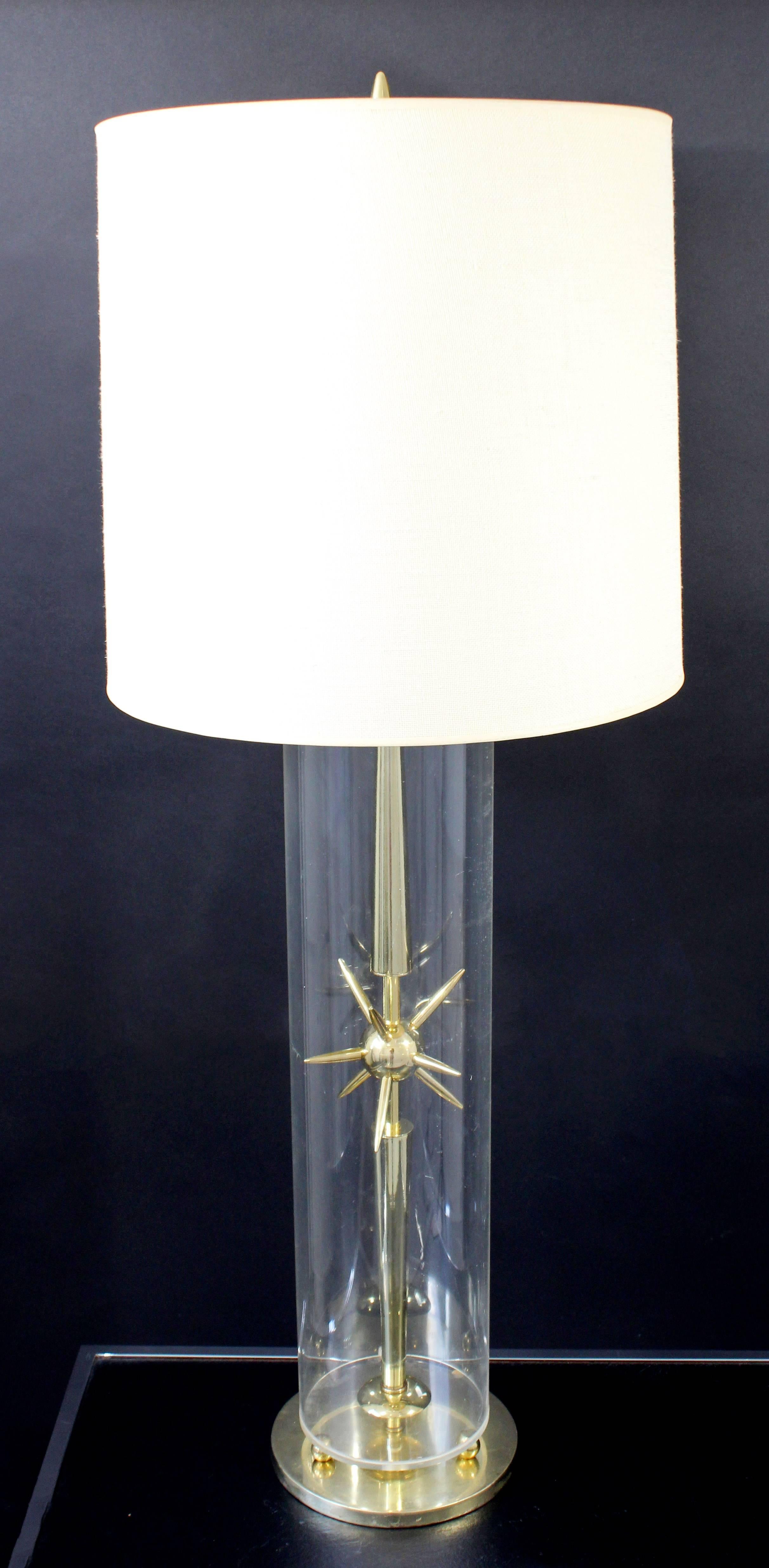 Mid-Century Modern Sputnik Atomic Glass & Brass Table Lamp by Mutual Sunset Co. 5