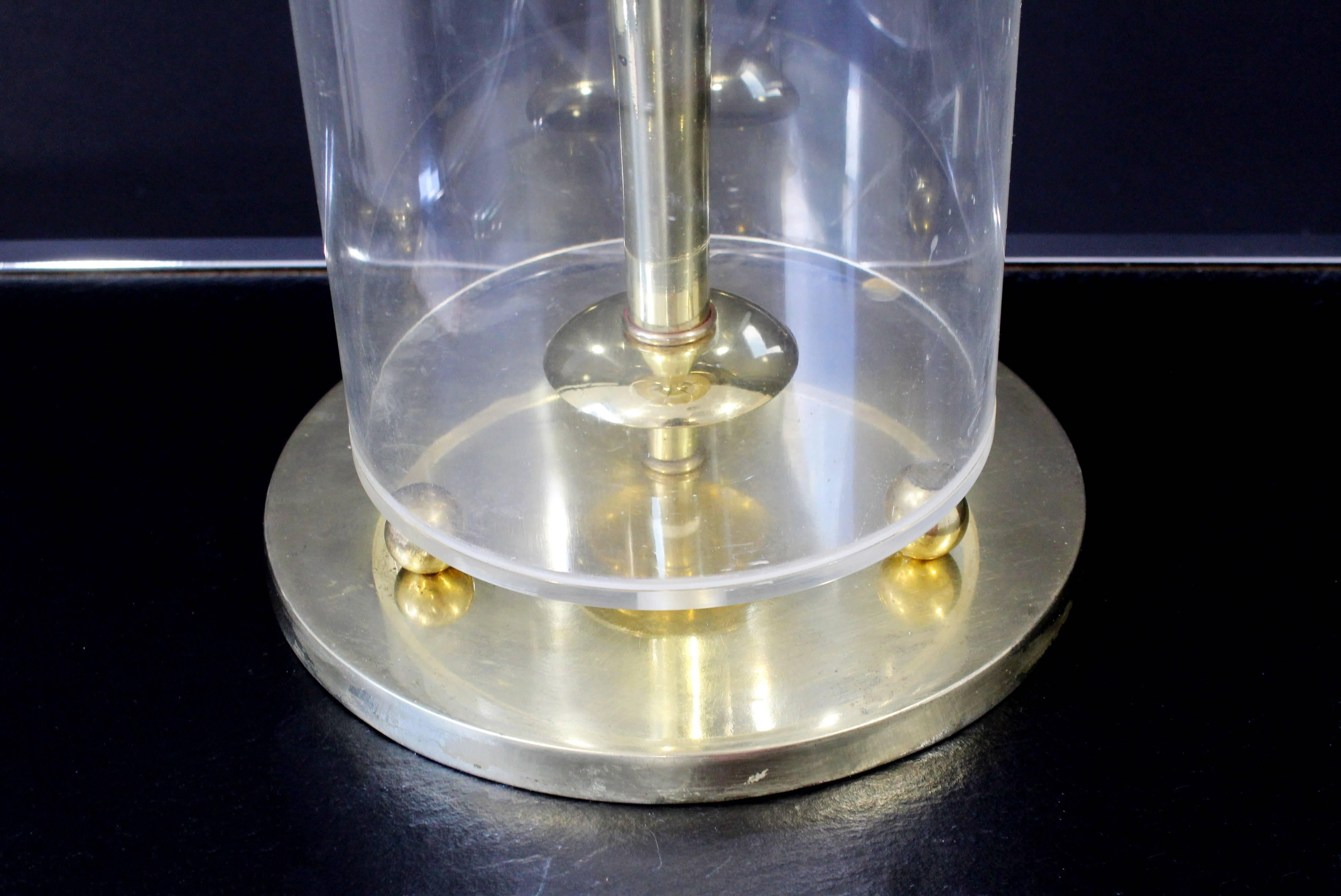Mid-Century Modern Sputnik Atomic Glass & Brass Table Lamp by Mutual Sunset Co. 1