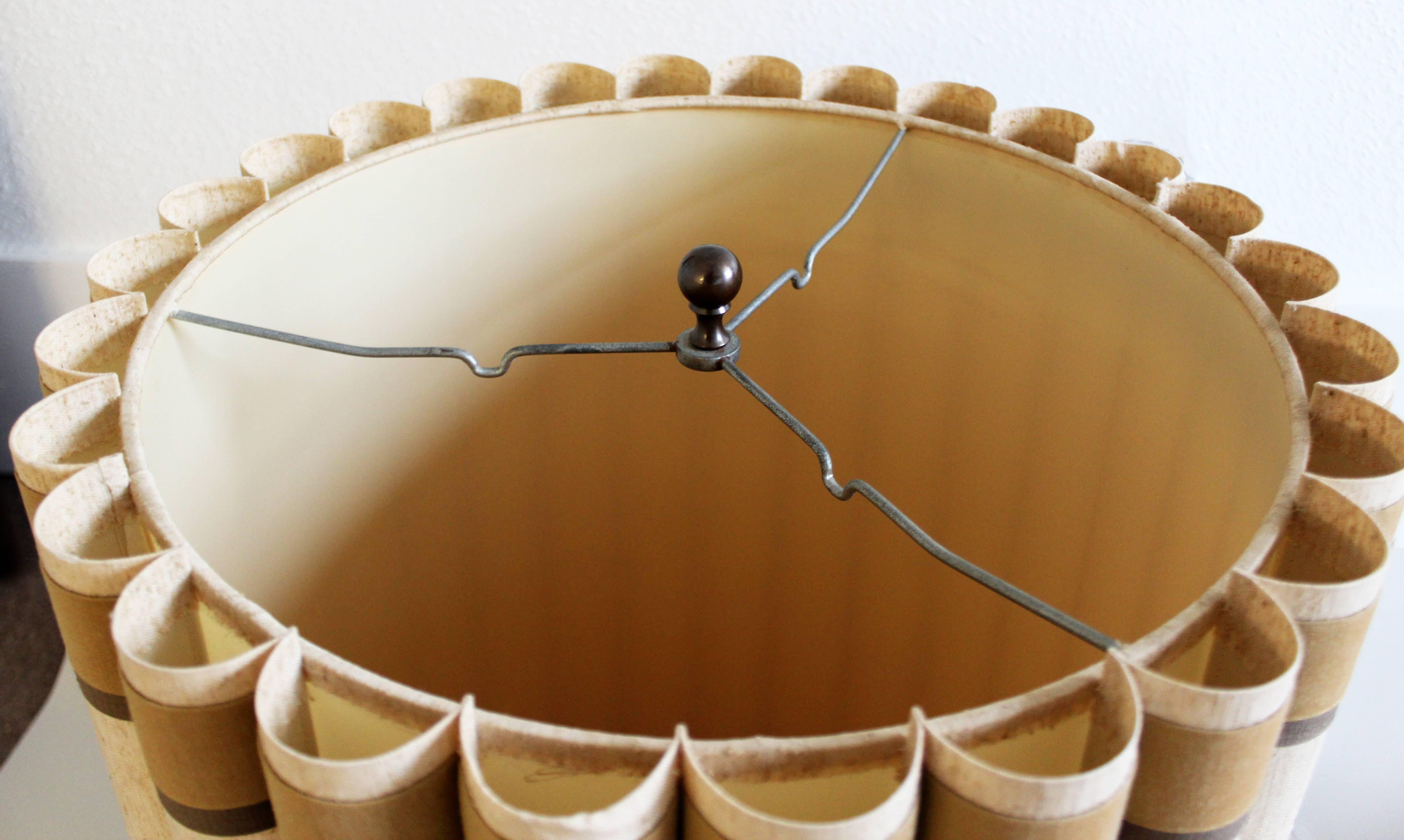 Mid-Century Modern Marbro Pineapple Carved Wood Table Floor Lamp Original Shade 2