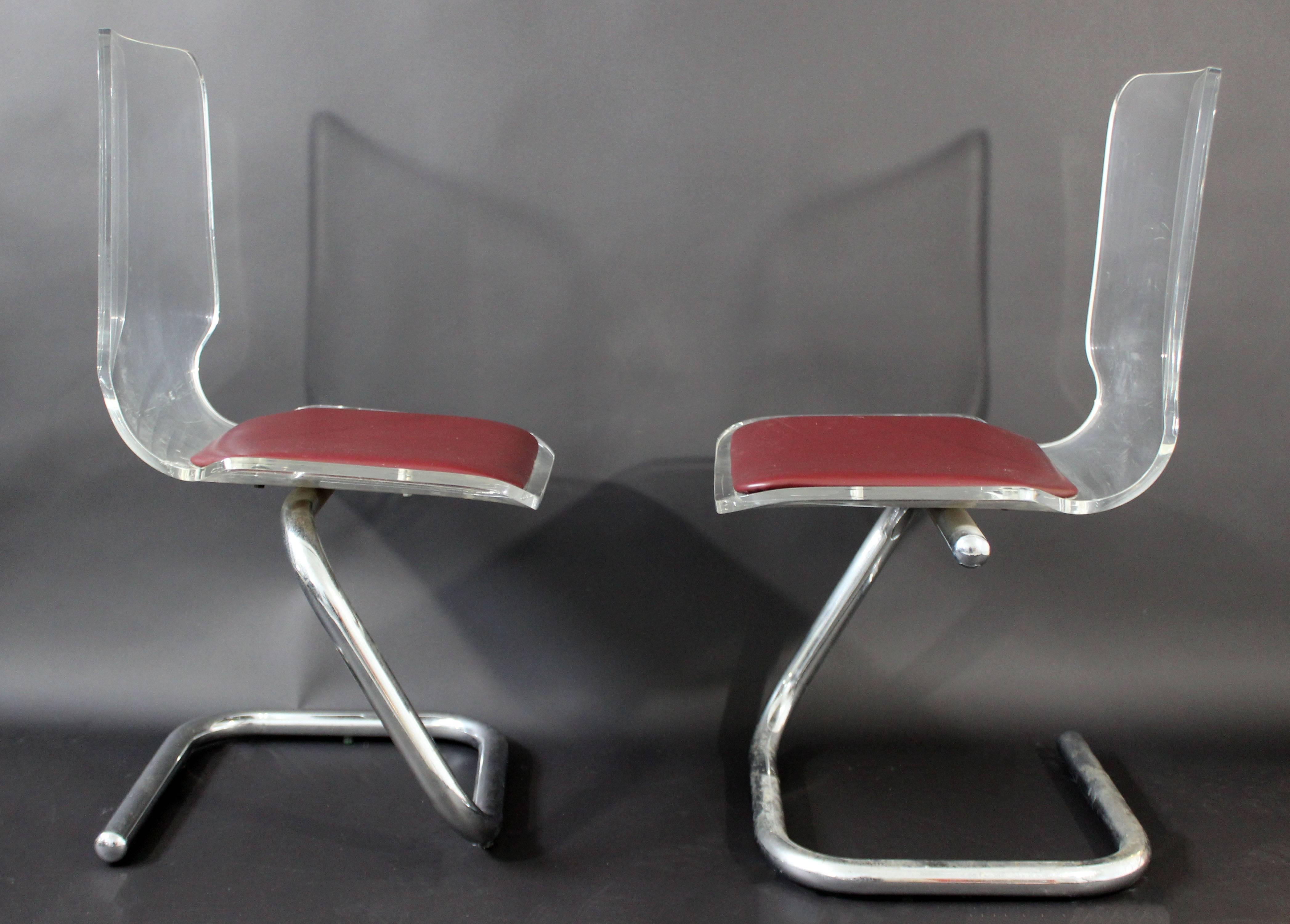 Late 20th Century Mid-Century Modern Set of Four Lucite Dining Chairs by Luigi Bardini for Hill