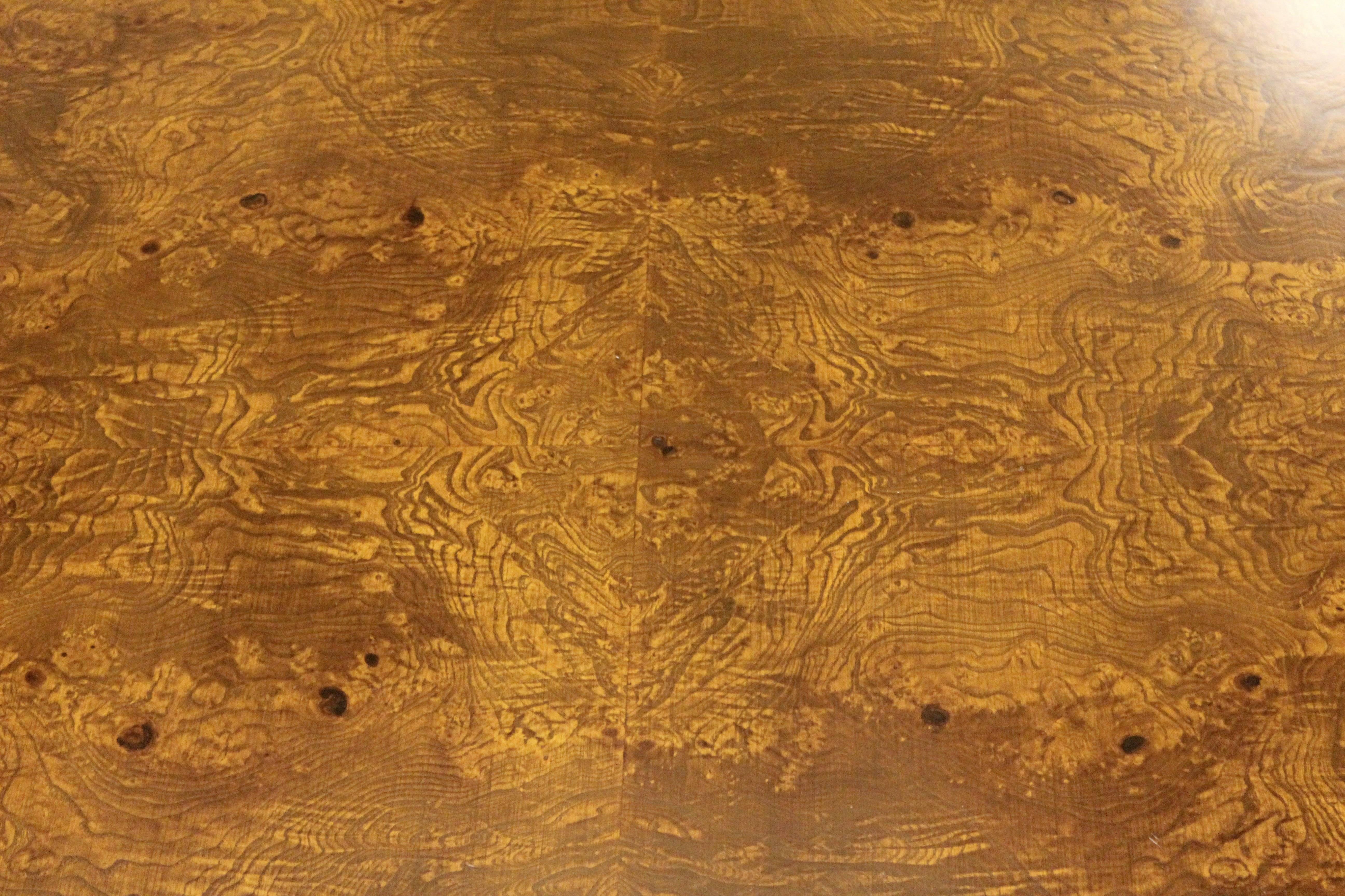 Late 20th Century Mid-Century Modern Milo Baughman Solid Burl Wood Parson Coffee Table, 1970s