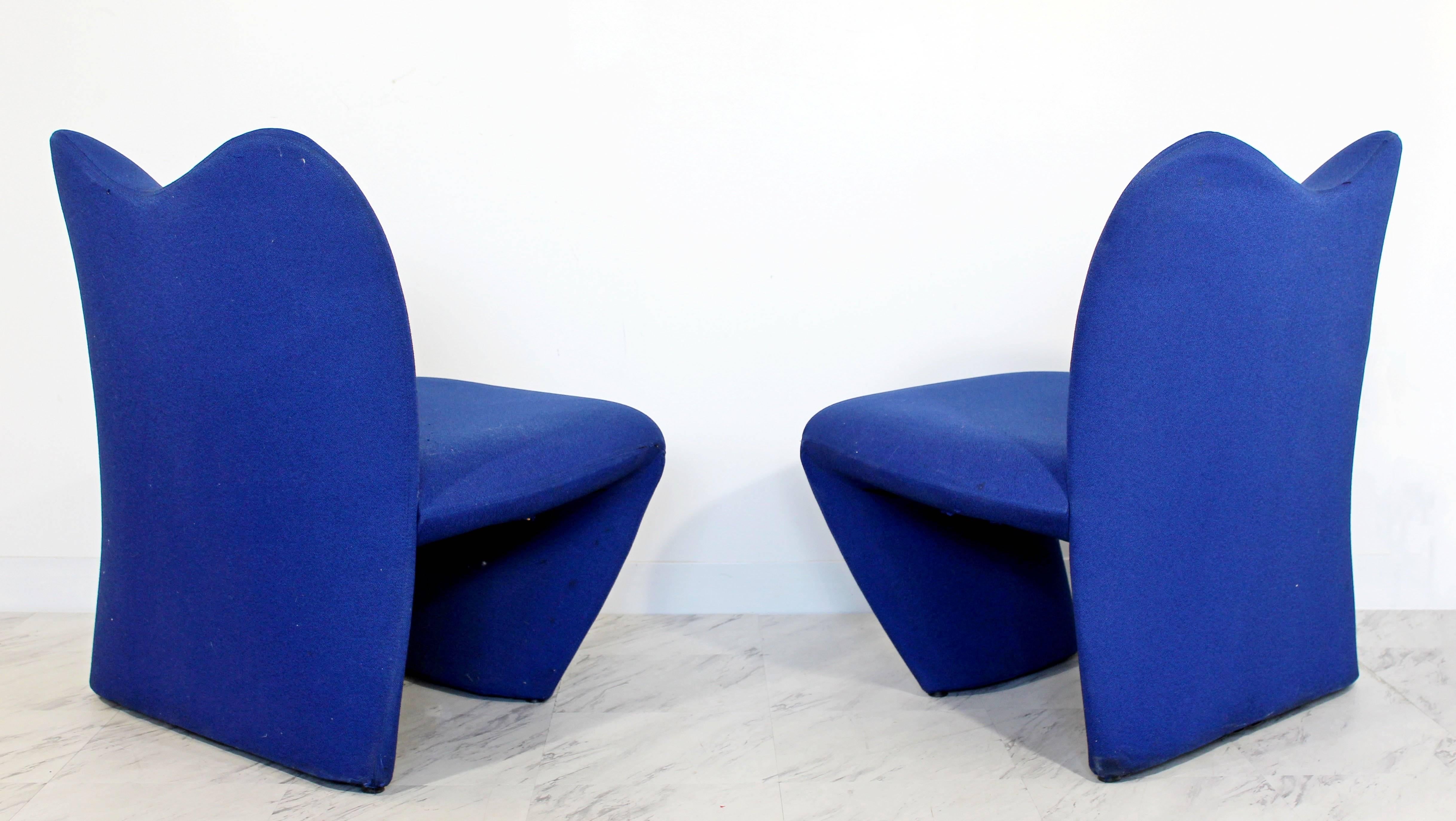 Mid-Century Modern Pair of Sculpted Accent Chairs Paulin Panton Style Italian In Good Condition In Keego Harbor, MI