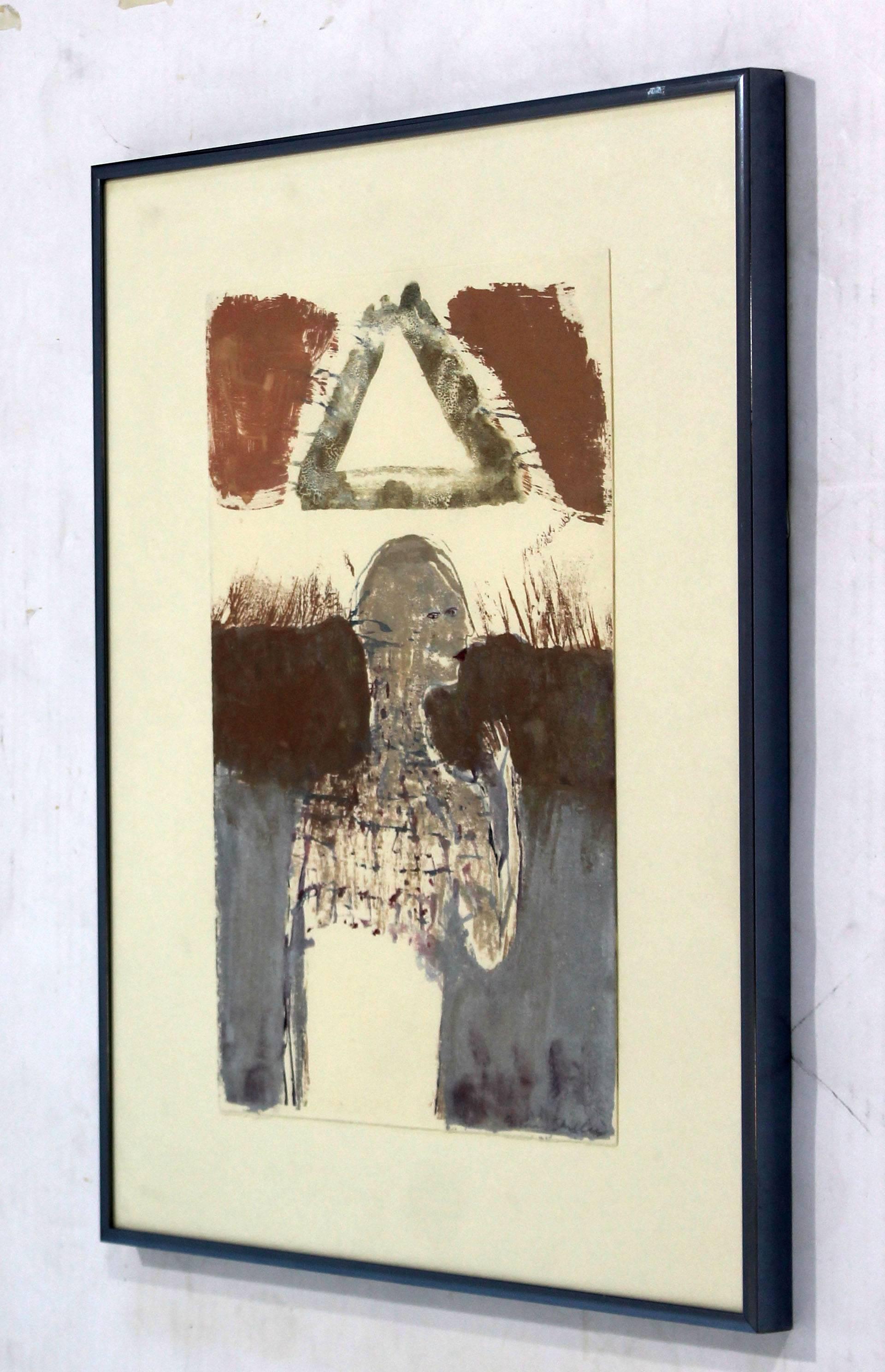 Mid-Century Modern Contemporary Framed Signed Sean Scully Aquatint Etching Signed Surrealist 1991