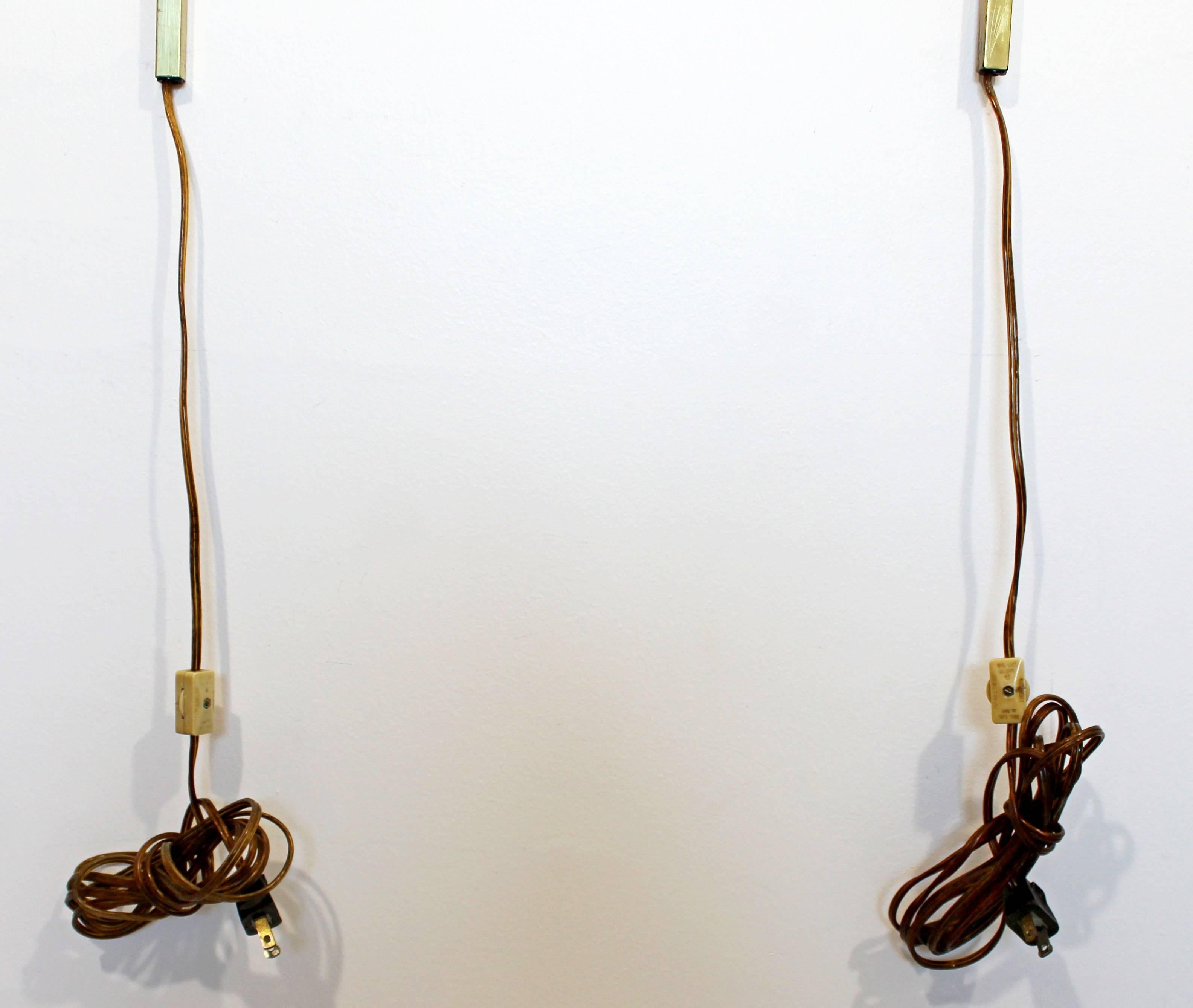 Mid-Century Modern Frederick Cooper Pair of Hanging Brass Wall Sconces, 1960s 3