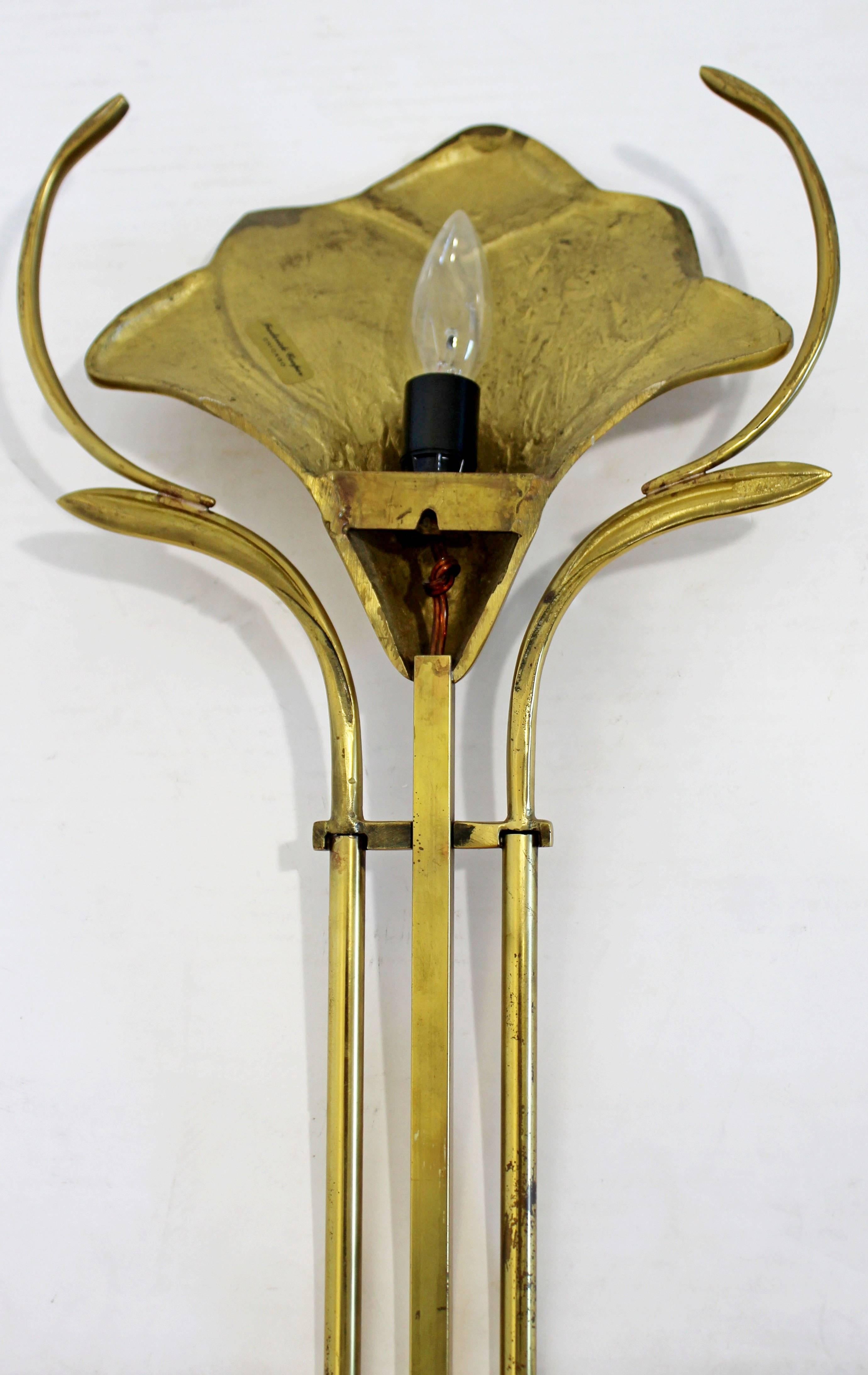 Mid-Century Modern Frederick Cooper Pair of Hanging Brass Wall Sconces, 1960s 4