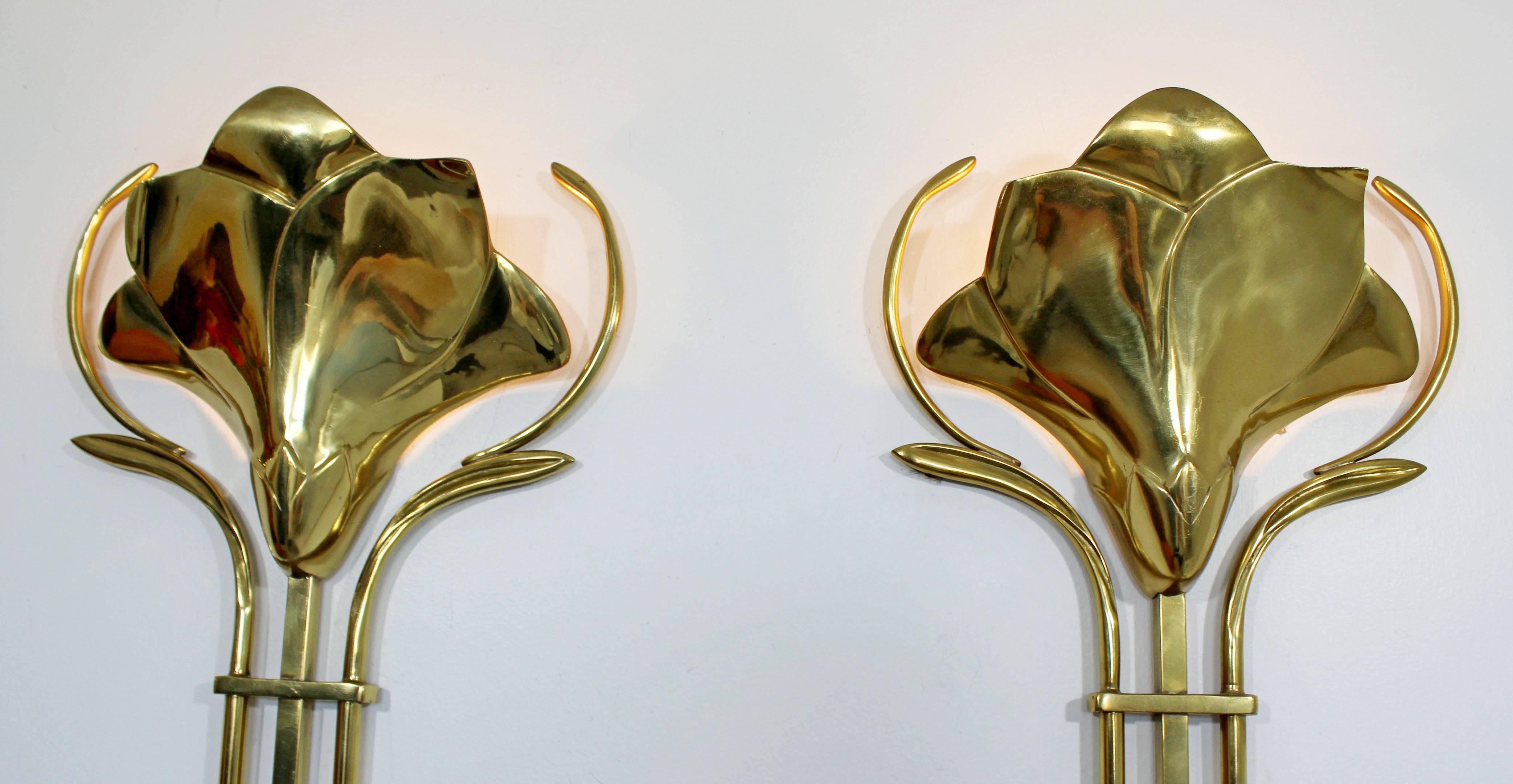 Mid-Century Modern Frederick Cooper Pair of Hanging Brass Wall Sconces, 1960s 2