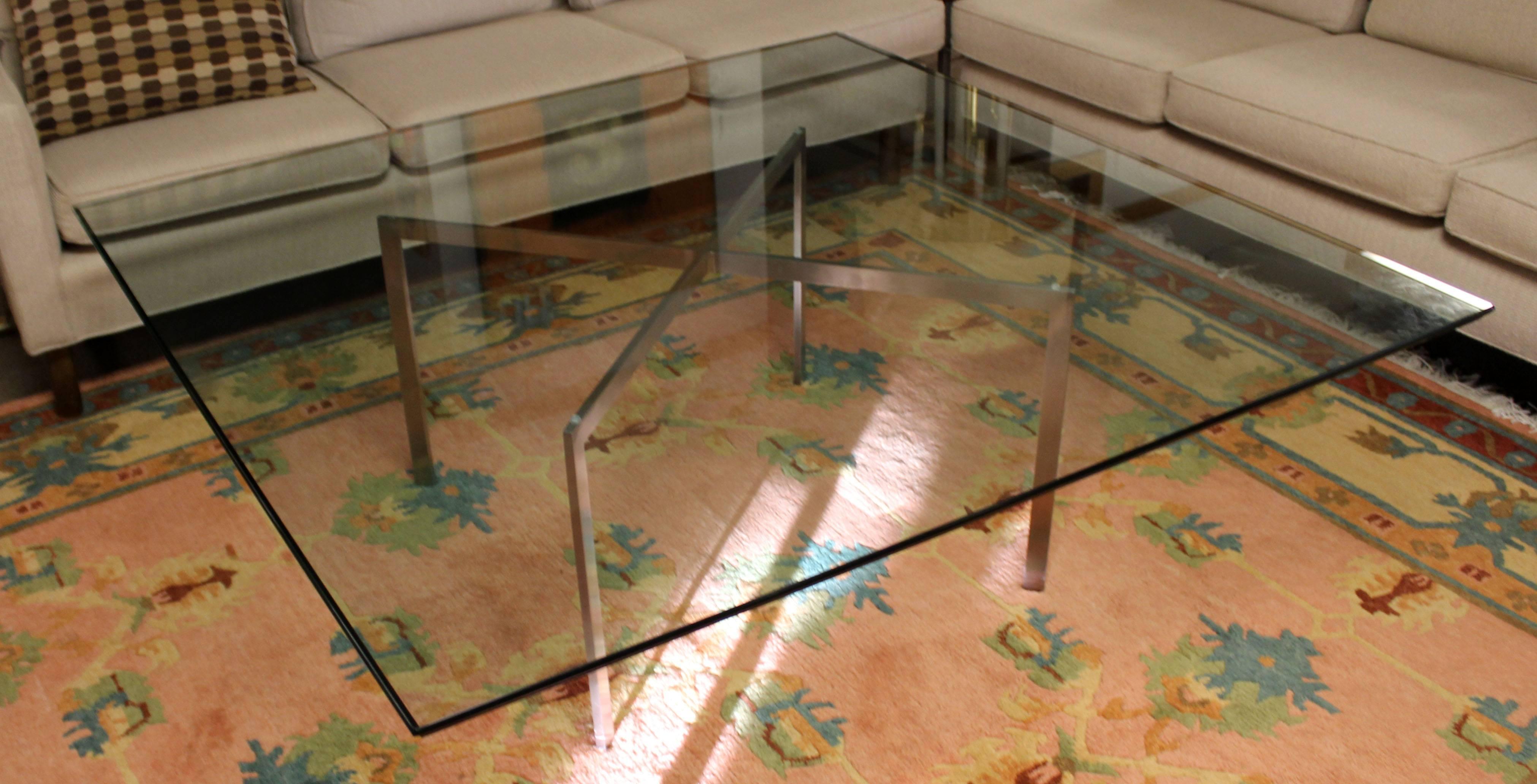 Late 20th Century Mid-Century Modern Mies van der Rohe Knoll Barcelona, Large Square Coffee Table